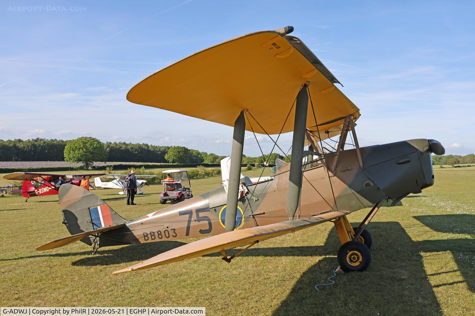 G-ADWJ, 1935 De Havilland DH-82A Tiger Moth II, c/n 3450, BB803 (G-ADWJ) 1935 DH82A Tiger Moth Popham 
