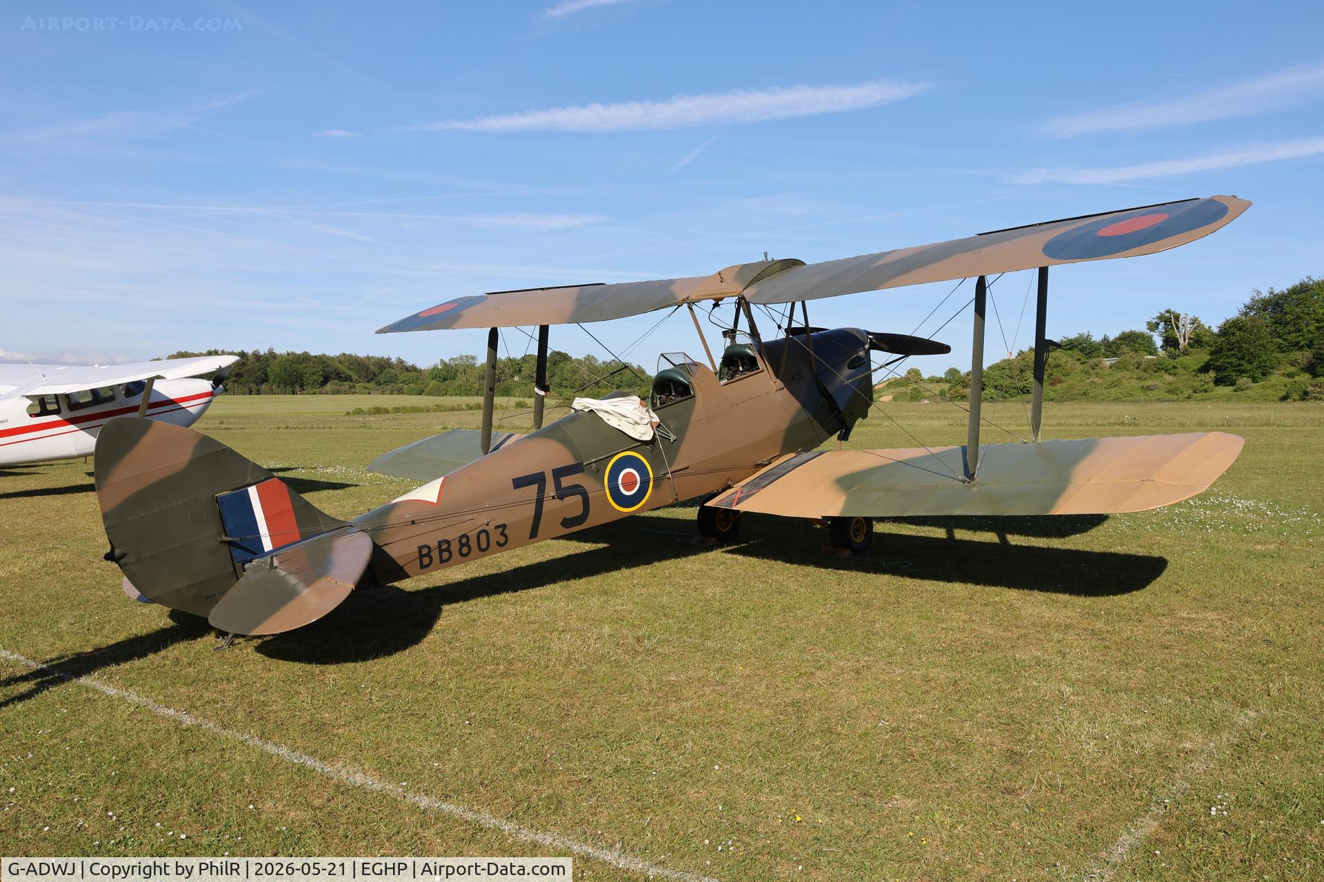 G-ADWJ, 1935 De Havilland DH-82A Tiger Moth II, c/n 3450, BB803 (G-ADWJ) 1935 DH82A Tiger Moth Popham 
