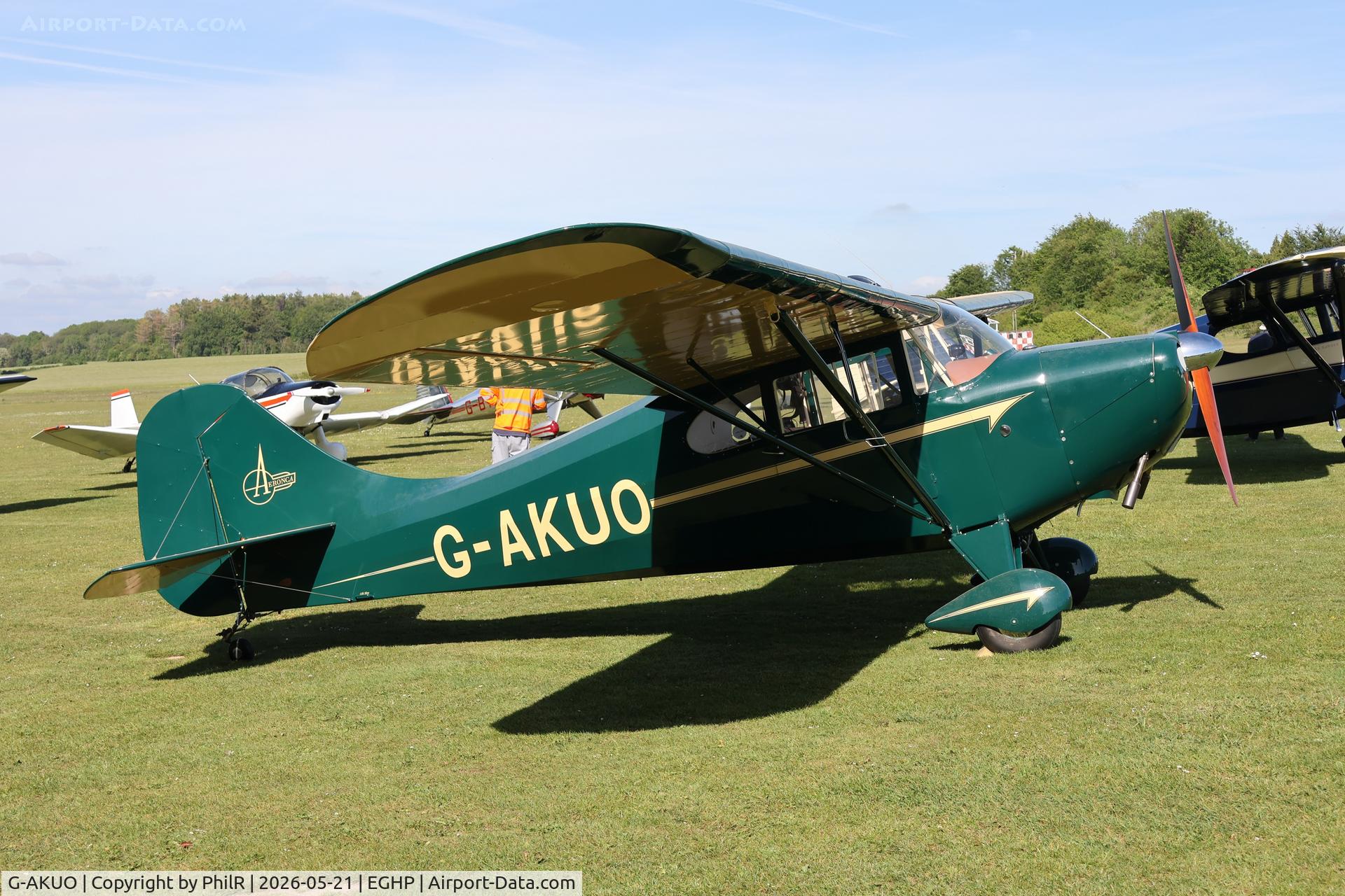 G-AKUO, 1946 Aeronca 11AC Chief, c/n 11AC-1376, G-AKUO 1946 Aeronca 11BC (Conversion) Chief Popham 
