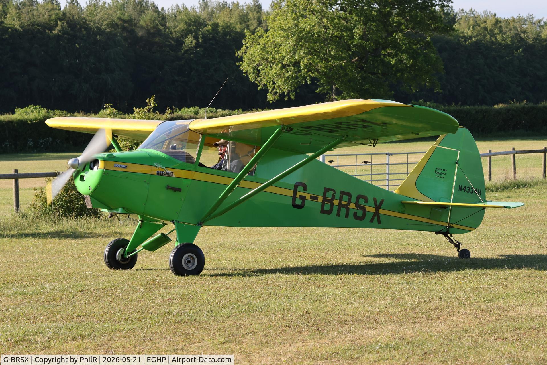 G-BRSX, 1948 Piper PA-15 Vagabond Vagabond, c/n 15-117, G-BRSX 1948 Piper PA-15 (Modified) Vagabond Popham 
