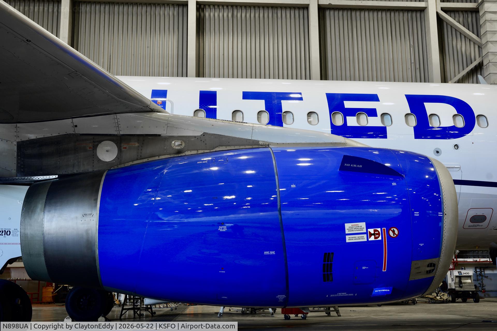 N898UA, 2007 Airbus A319-132, c/n 3311, IAE V2500 engine SFO 2026