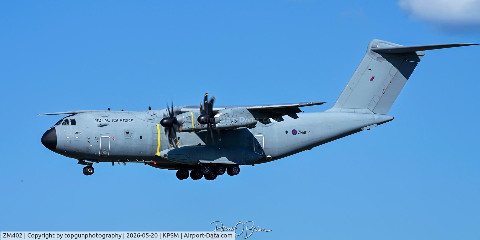 ZM402, 2014 Airbus A400M Atlas C.1, c/n 017, 24/30/70sq	RAF Brize Norton, UK