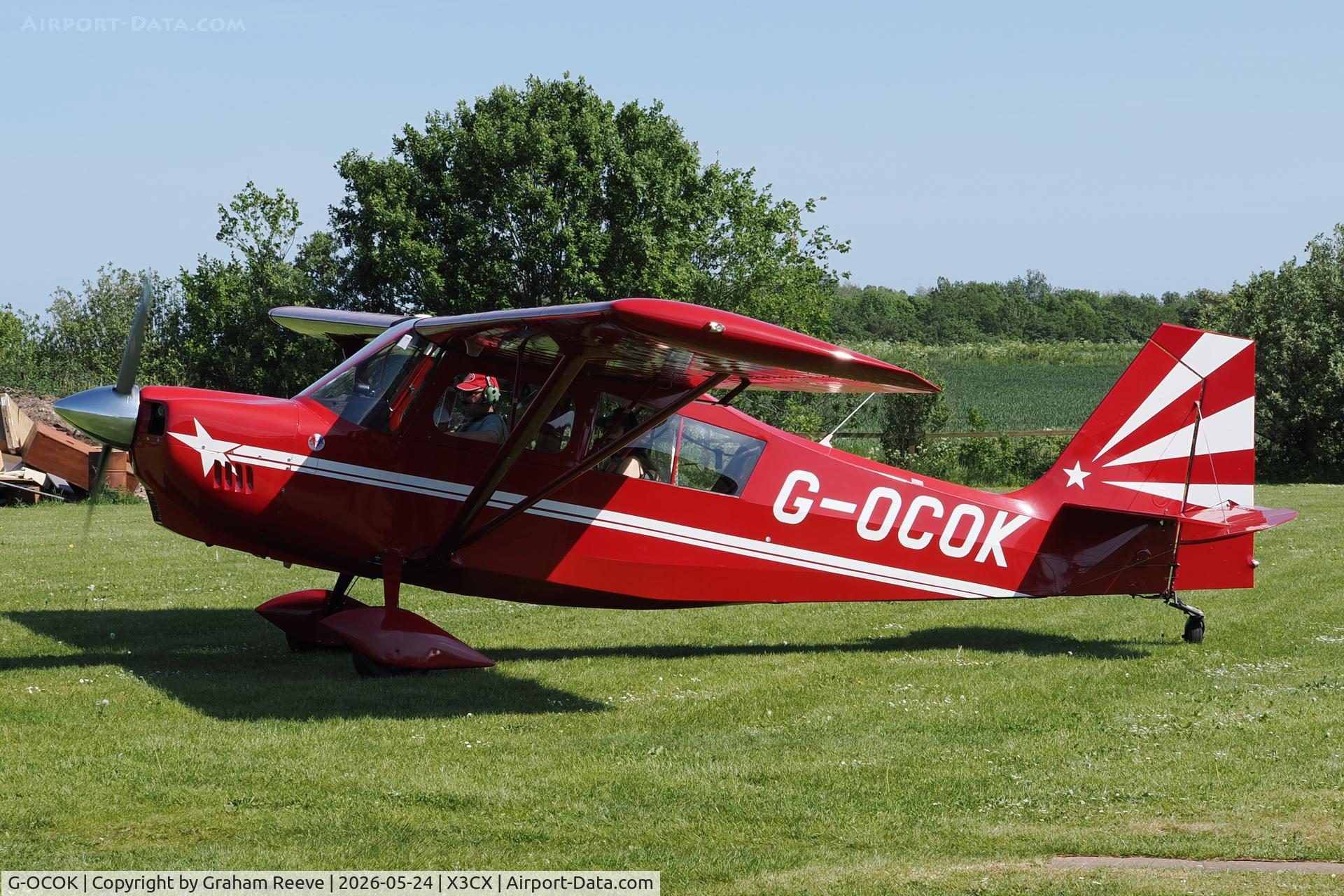 G-OCOK, 1999 American Champion 8KCAB Decathlon, c/n 825-99, Just landed at Northrepps.