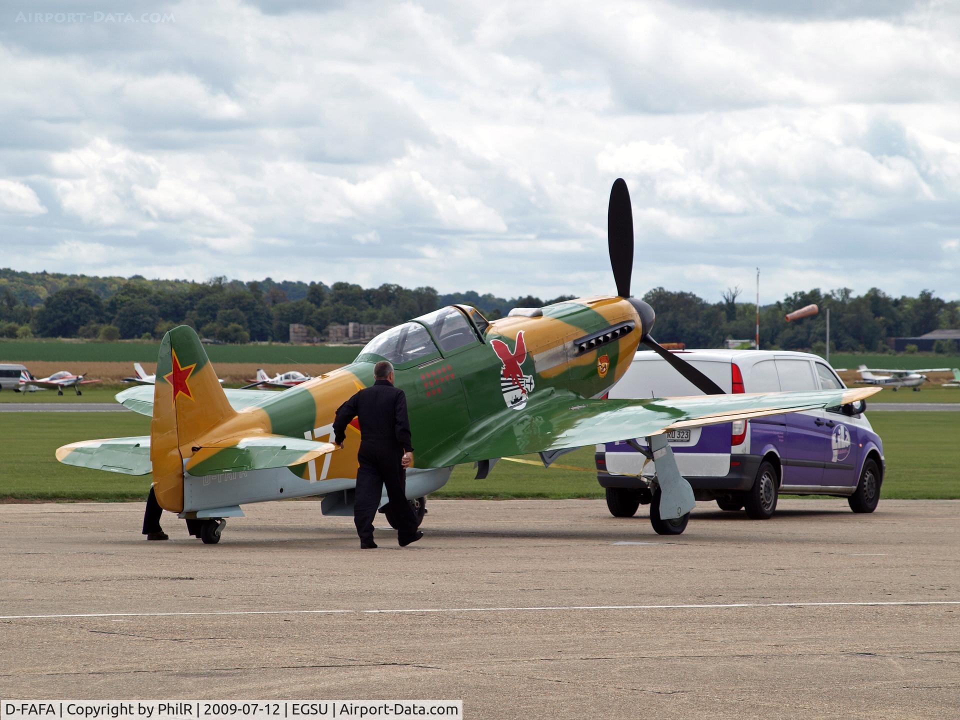 D-FAFA, 1943 Yakovlev Yak-9UM, c/n 0917918, 17 (D-FAFA) 2004 Yak 9UM Flying Legends Duxfor
