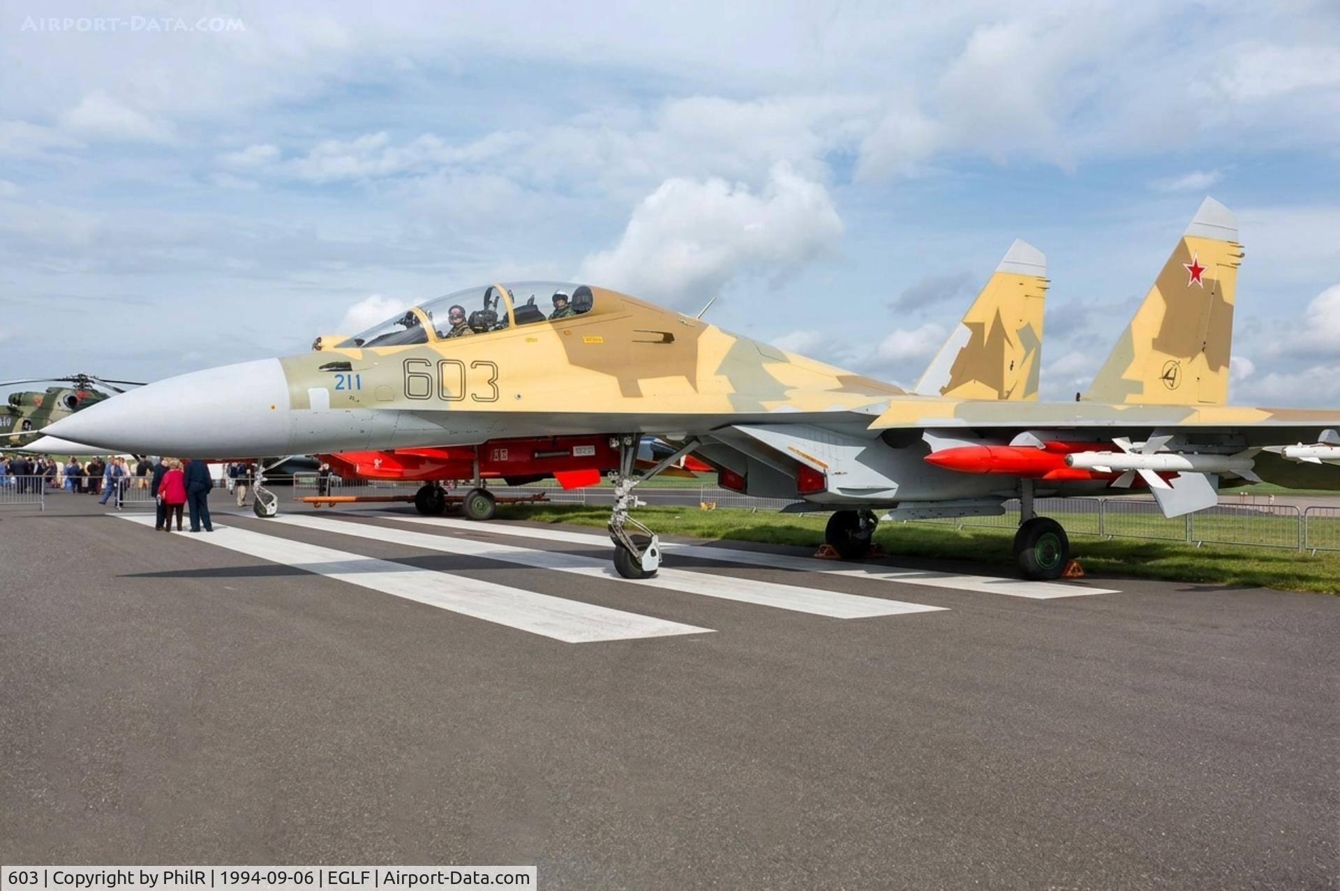 603, Sukhoi 30MK Flanker, c/n 79371010101, 603 Sukhoi Su 30MK RussAF SBAC