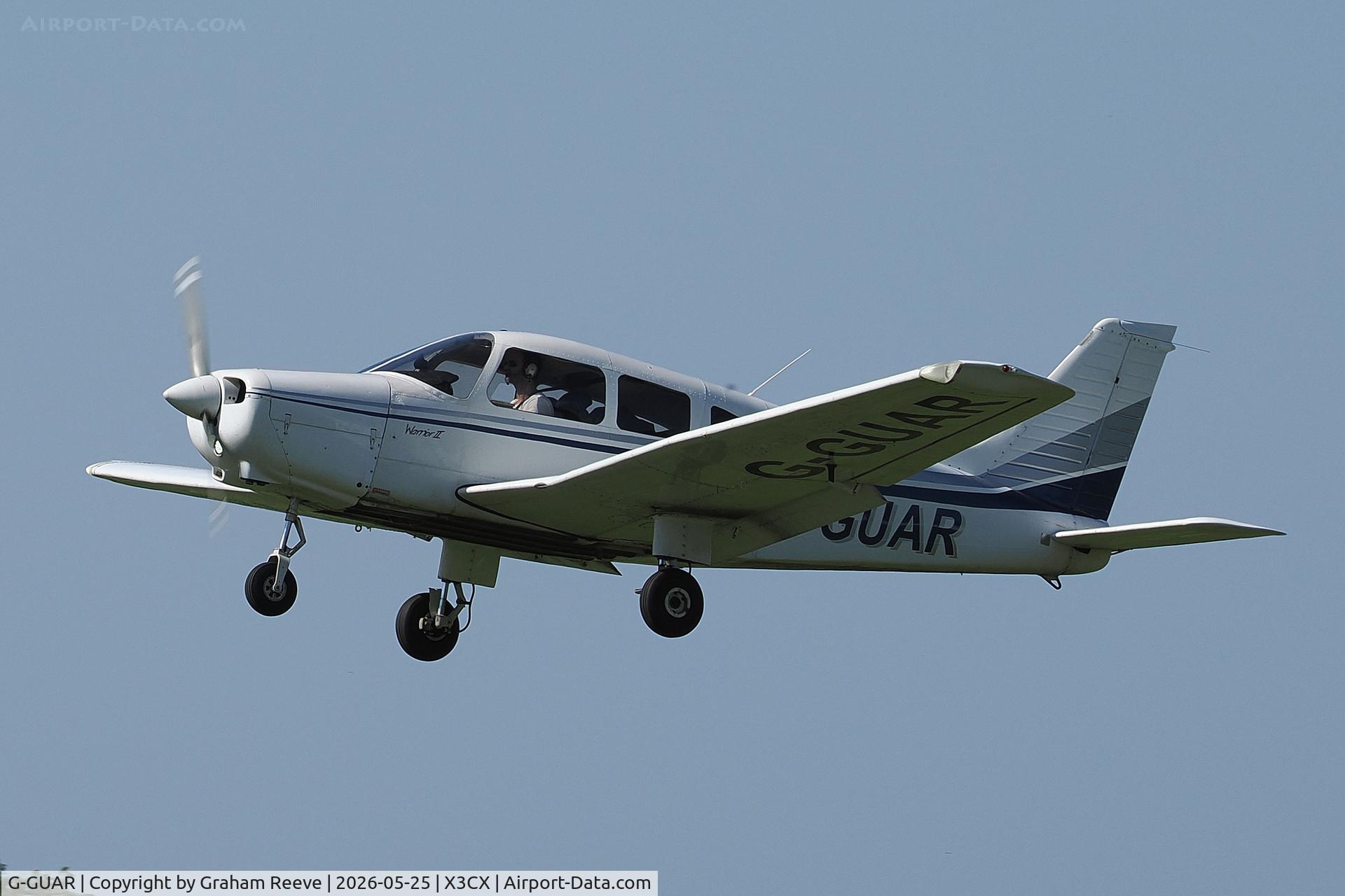 G-GUAR, 1978 Piper PA-28-161 Warrior II, c/n 28-7816576, Departing from Northrepps.