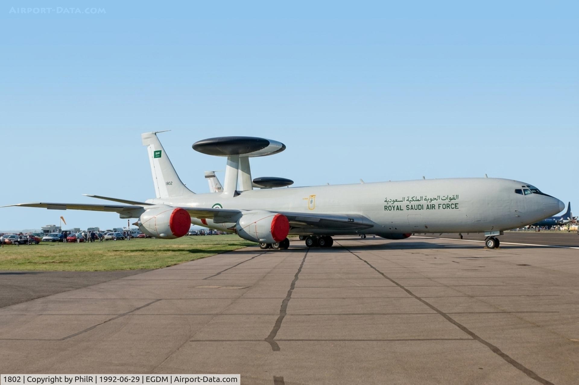 1802, 1986 Boeing E-3A Sentry, c/n 23418, 1802 1986 Boeing E-3A Sentry RSaudiAF IAT Boscombe Down 
