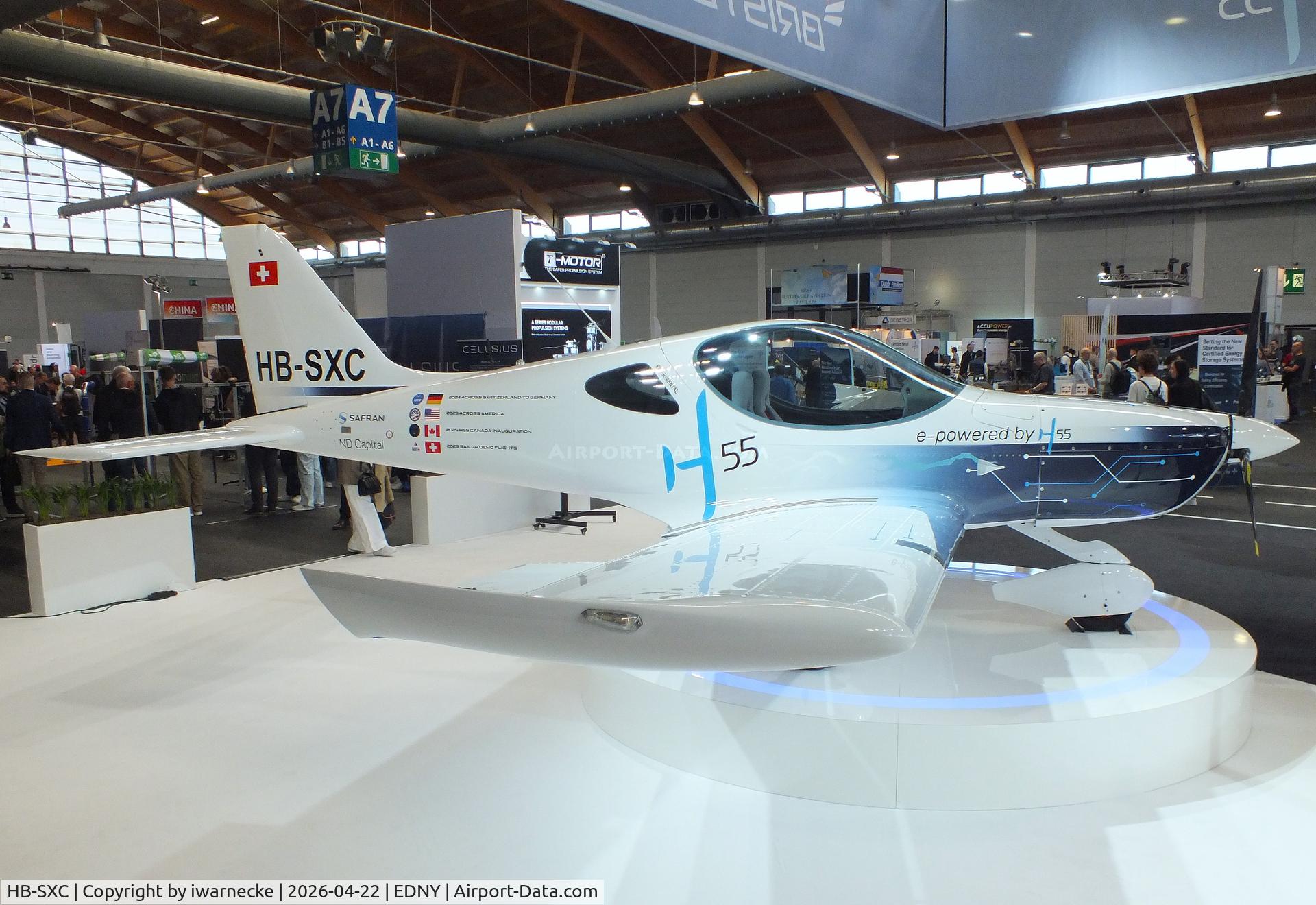 HB-SXC, 2018 BRM Aero Bristell B23 Energic, c/n 02/2018, BRM Aero Bristell/H55 B23 Energic with Emrax electric motor at the AERO 2026, Friedrichshafen