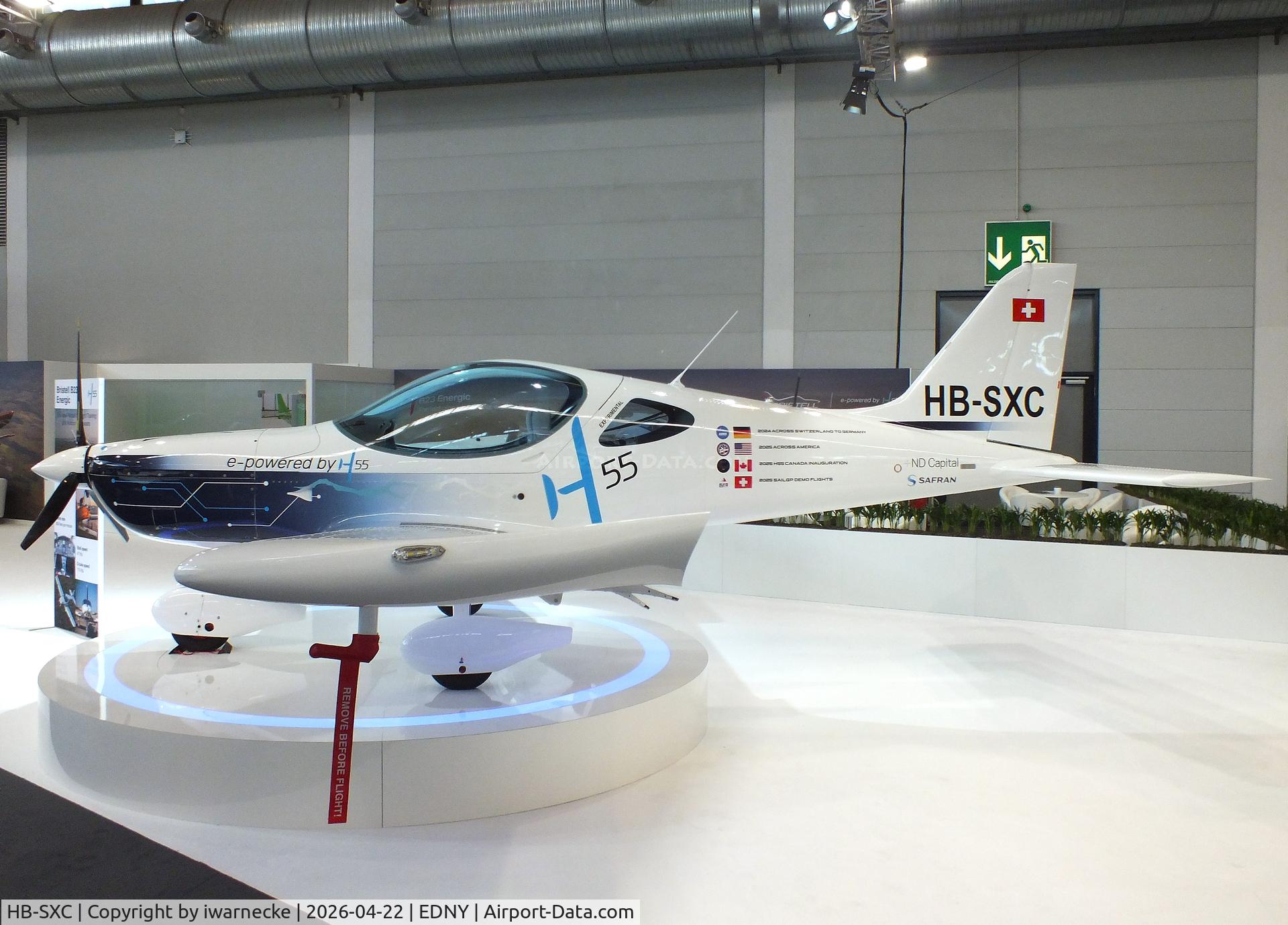 HB-SXC, 2018 BRM Aero Bristell B23 Energic, c/n 02/2018, BRM Aero Bristell/H55 B23 Energic with Emrax electric motor at the AERO 2026, Friedrichshafen