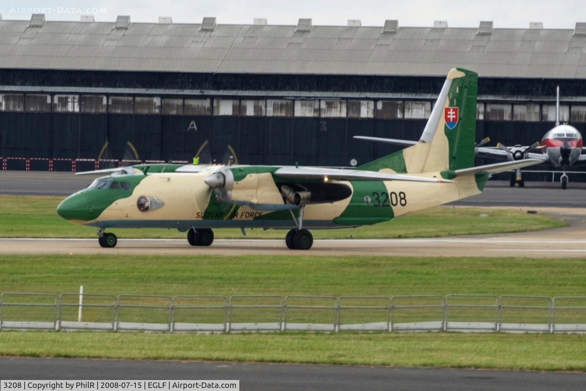 3208, 1983 Antonov An-26, c/n 13208, 3208 An-26 SlovakAF SBAC 
