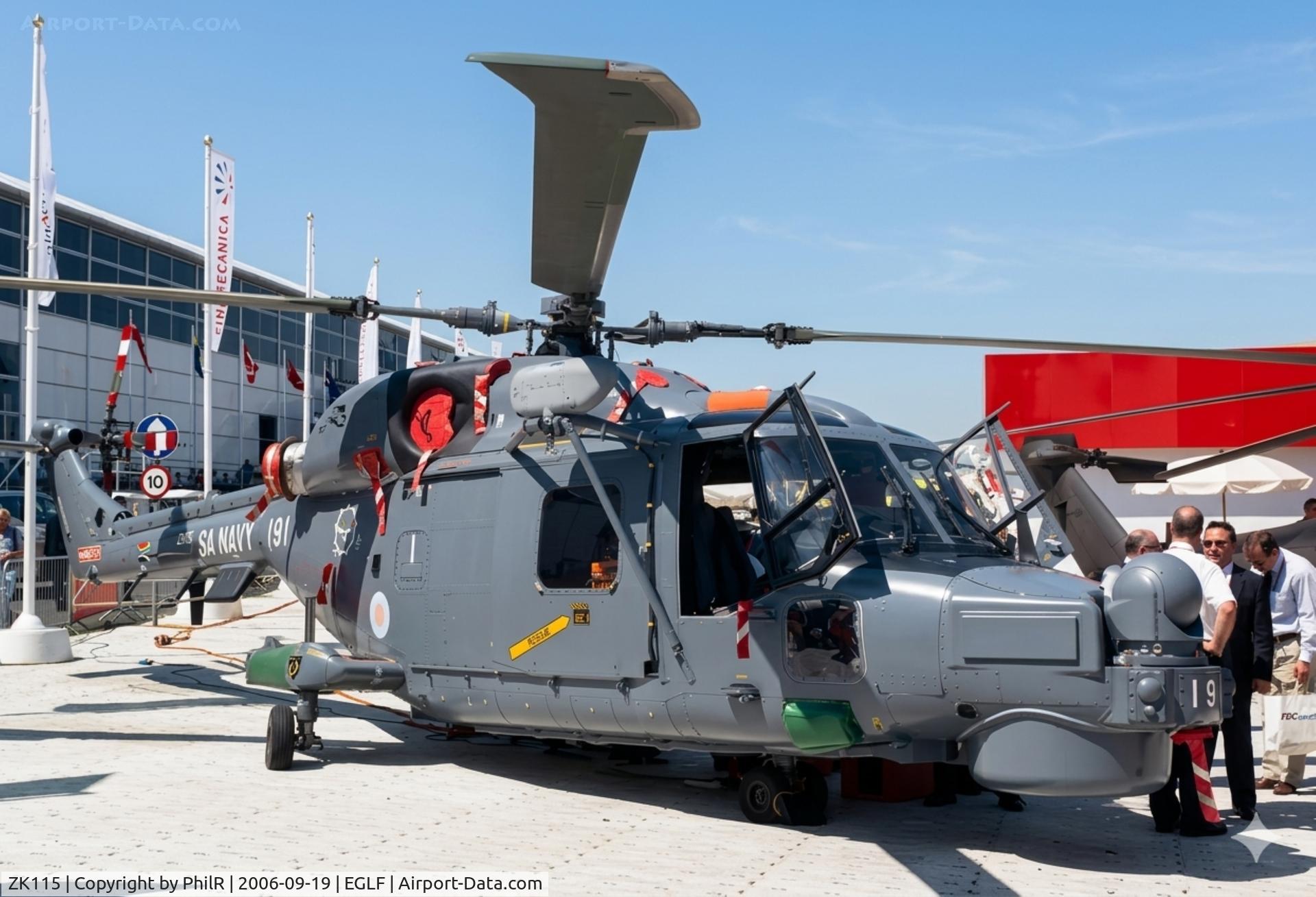ZK115, 2006 Westland Super Lynx Mk.65, c/n 458, 191 (ZK115) 2006 Augusta Westland Super Lynx SANavy SBAC 
