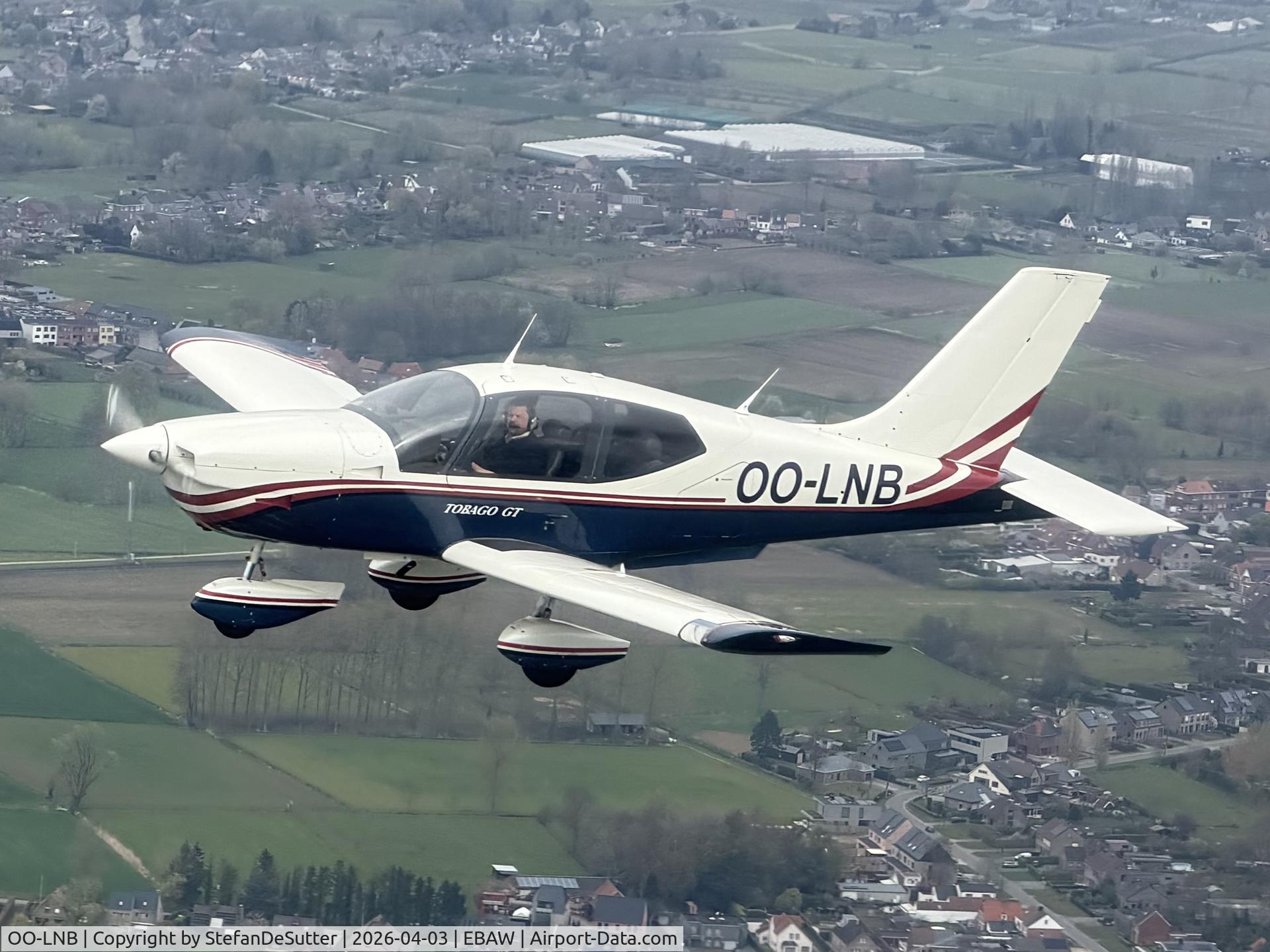 OO-LNB, Socata TB-10 Tobago GT, c/n 2117, enrolee from Antwerp to Ursel. Picture taken from OO-NET.