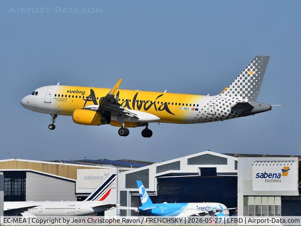 EC-MEA, 2014 Airbus A320-232, c/n 6400, Vueling (Andalucia Livery) Barcelona (BCN)	Bordeaux (BOD)	VY2914
