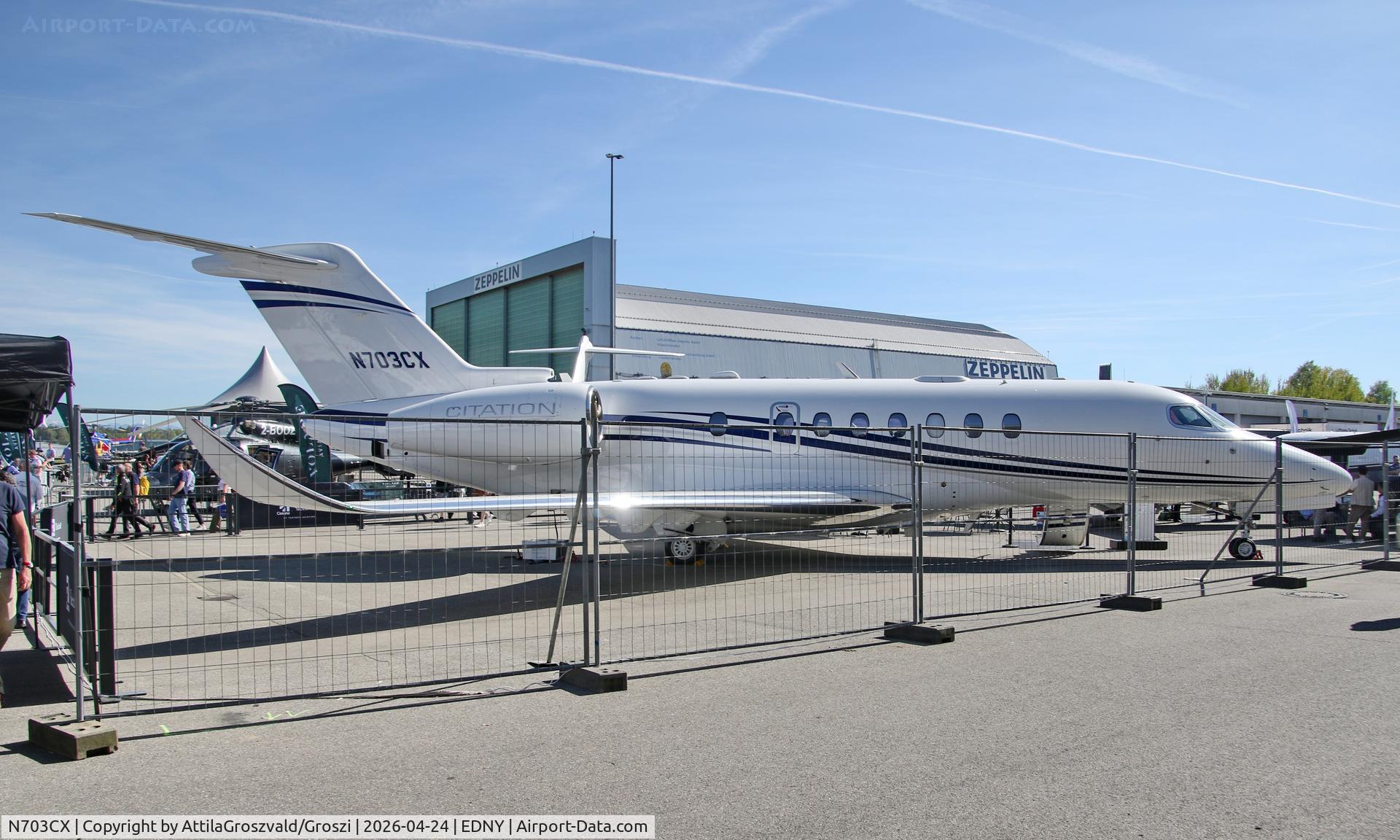 N703CX, 2017 Cessna 700 Citation Longitude, c/n 700-0003, EDNY - Bodensee Airport Friedrichshafen, Germany. AERO 2026