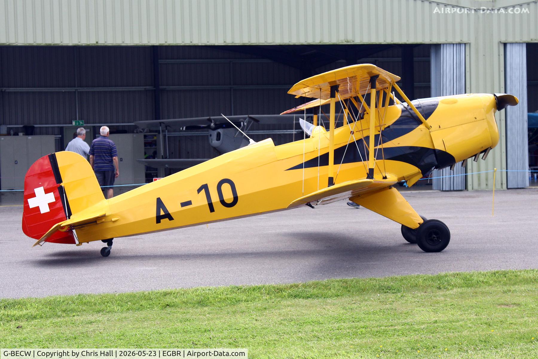 G-BECW, 1953 CASA 1-131E Srs 2000 Jungmann, c/n 2037, Breighton 23/05/26