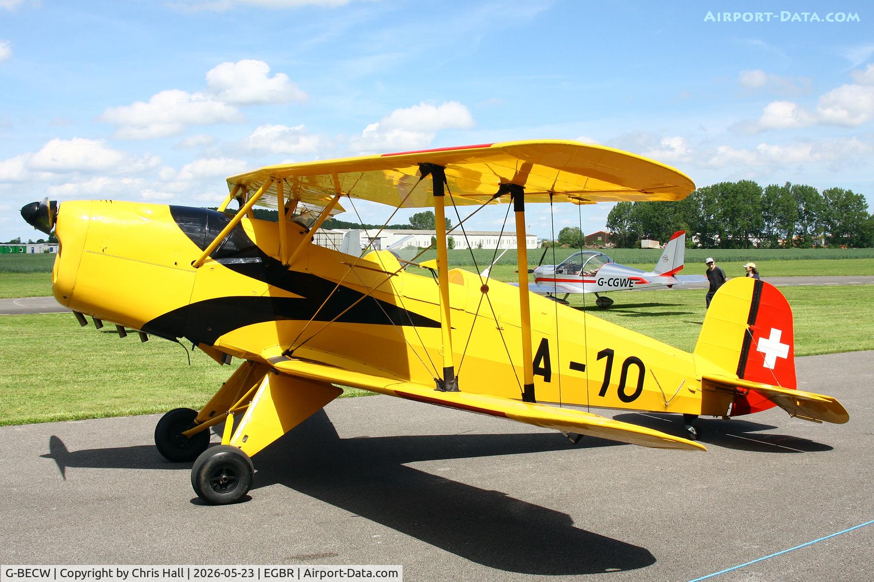 G-BECW, 1953 CASA 1-131E Srs 2000 Jungmann, c/n 2037, Breighton 23/05/26