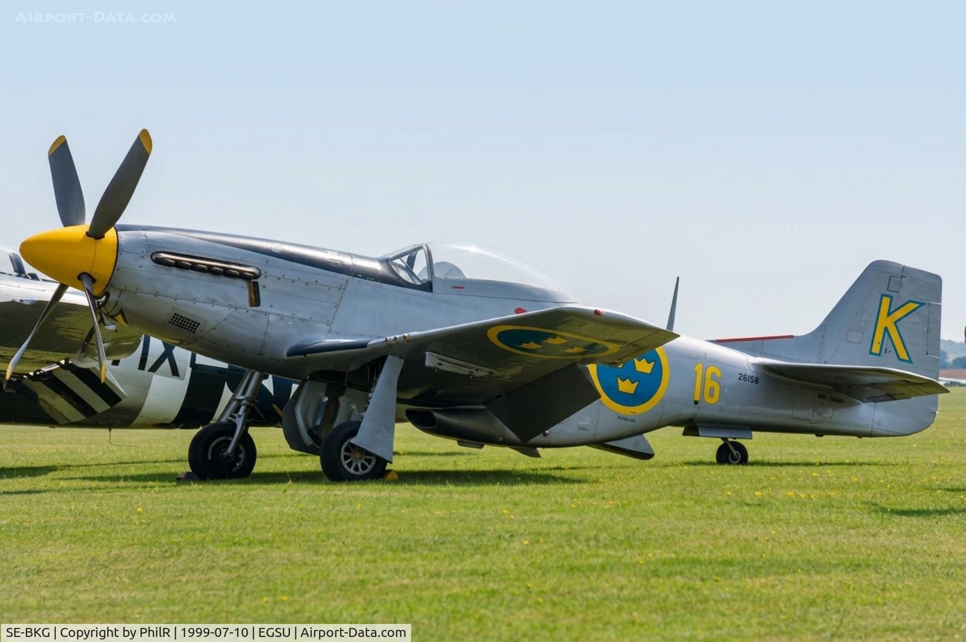 SE-BKG, 1944 North American P-51D Mustang, c/n 122-31590 (44-63864), 26158 (44-12016, SE-BKG) 1944 NA P-51D Mustang RSwedaf Duxford 
