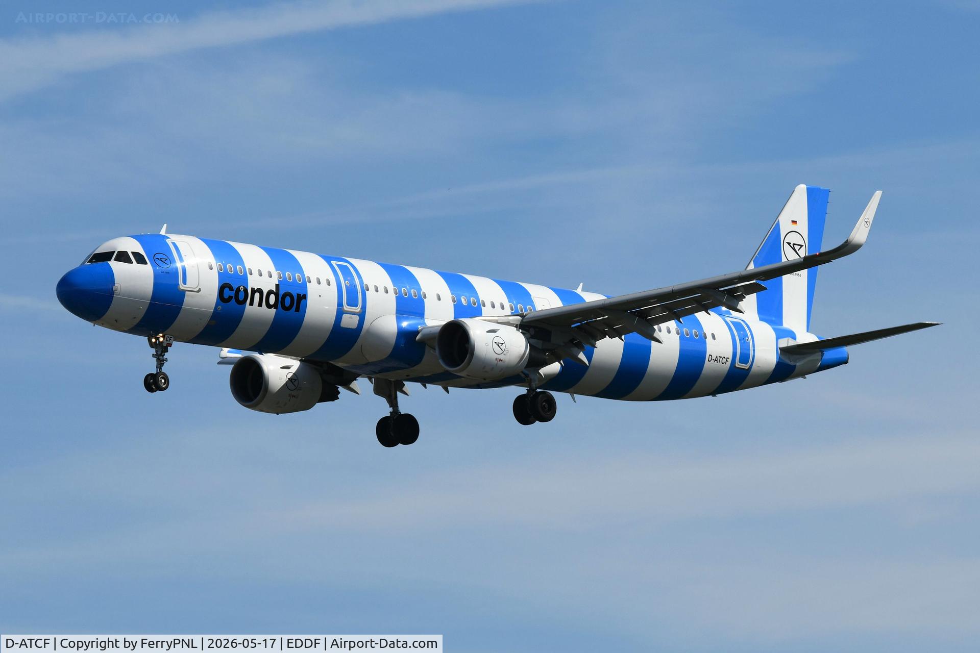 D-ATCF, 2013 Airbus A321-211, c/n 5843, Arrival of Condor A321 in blue