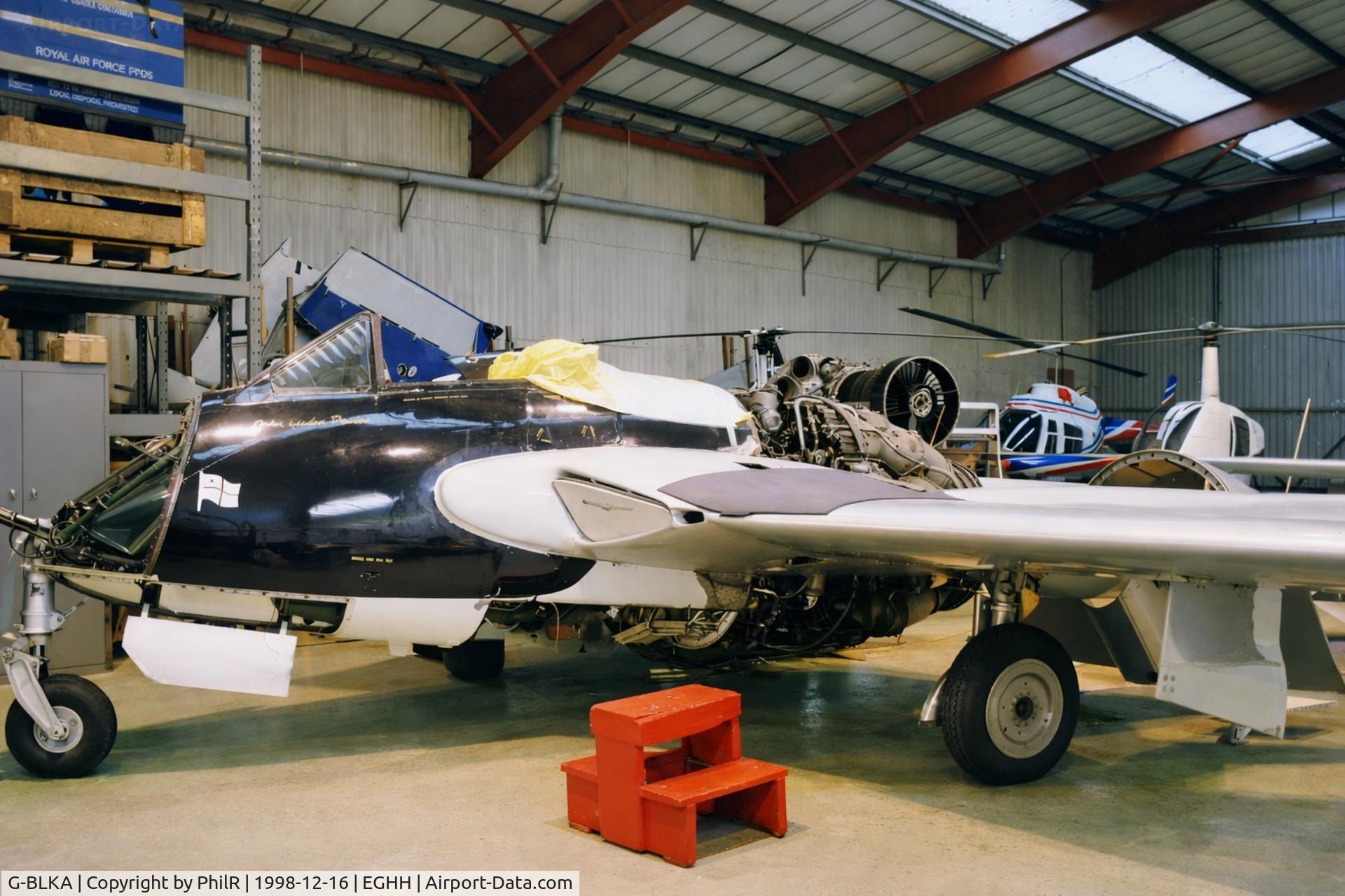 G-BLKA, 1957 De Havilland (F+W Emmen) DH-112 Venom FB.54, c/n 431, G-BLKA DH115 Vampiire Jet Heritage Hurn 
