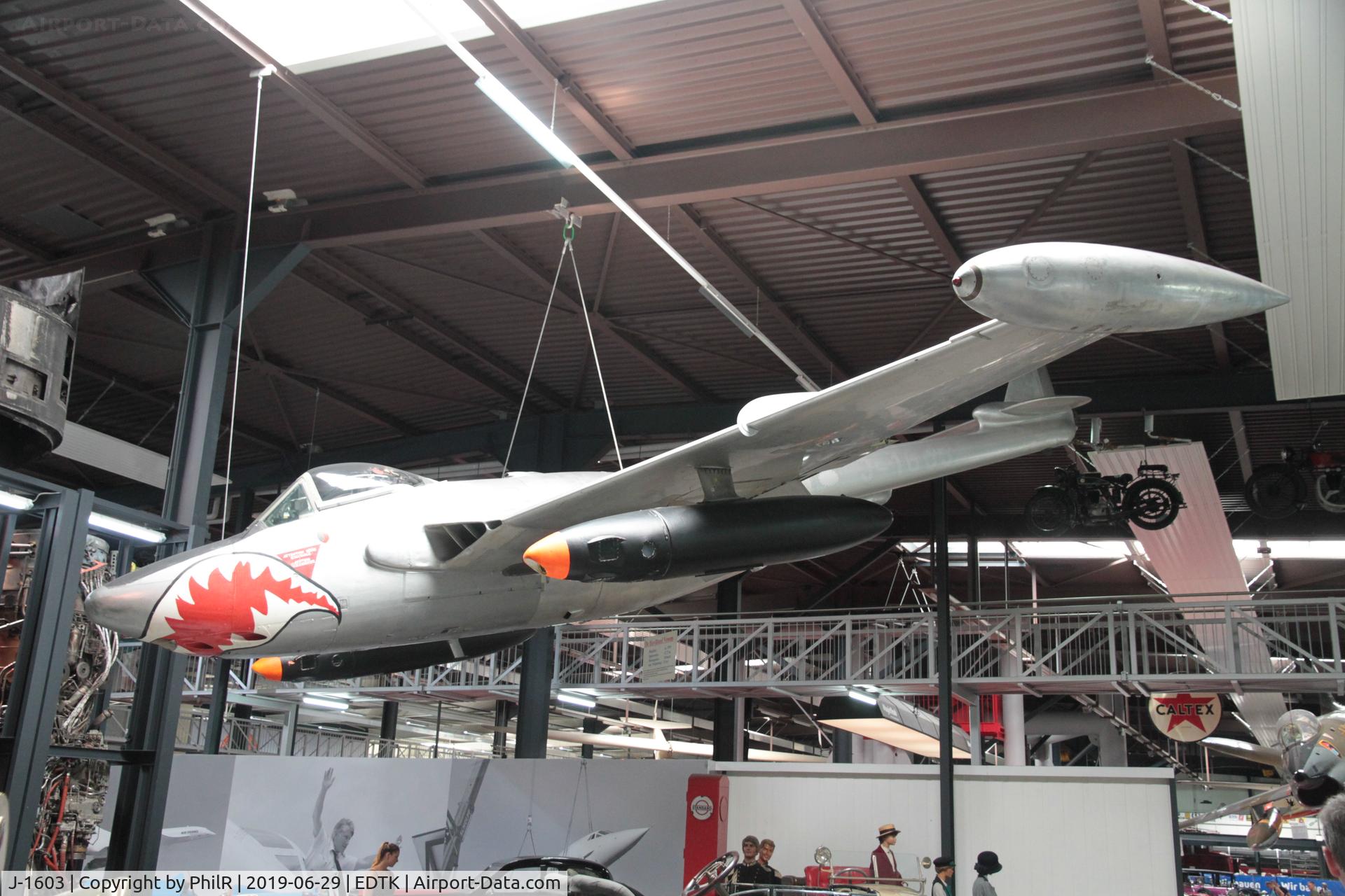 J-1603, De Havilland (F+W Emmen) DH-112 Venom FB.50, c/n 813, J-1603 DH112 Venom FB50 SwiAF Sinsheim
