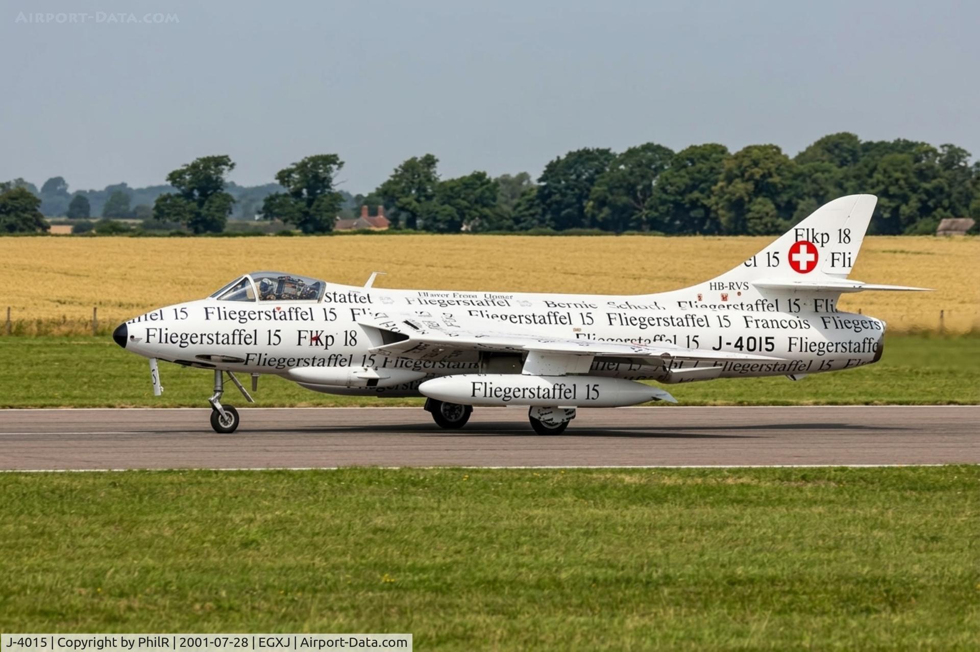 J-4015, Hawker Hunter F.58, c/n 41H-697382, J-4015 1959 Hawker Hunter F56 Swiss AF RIAT Cottesmore 
