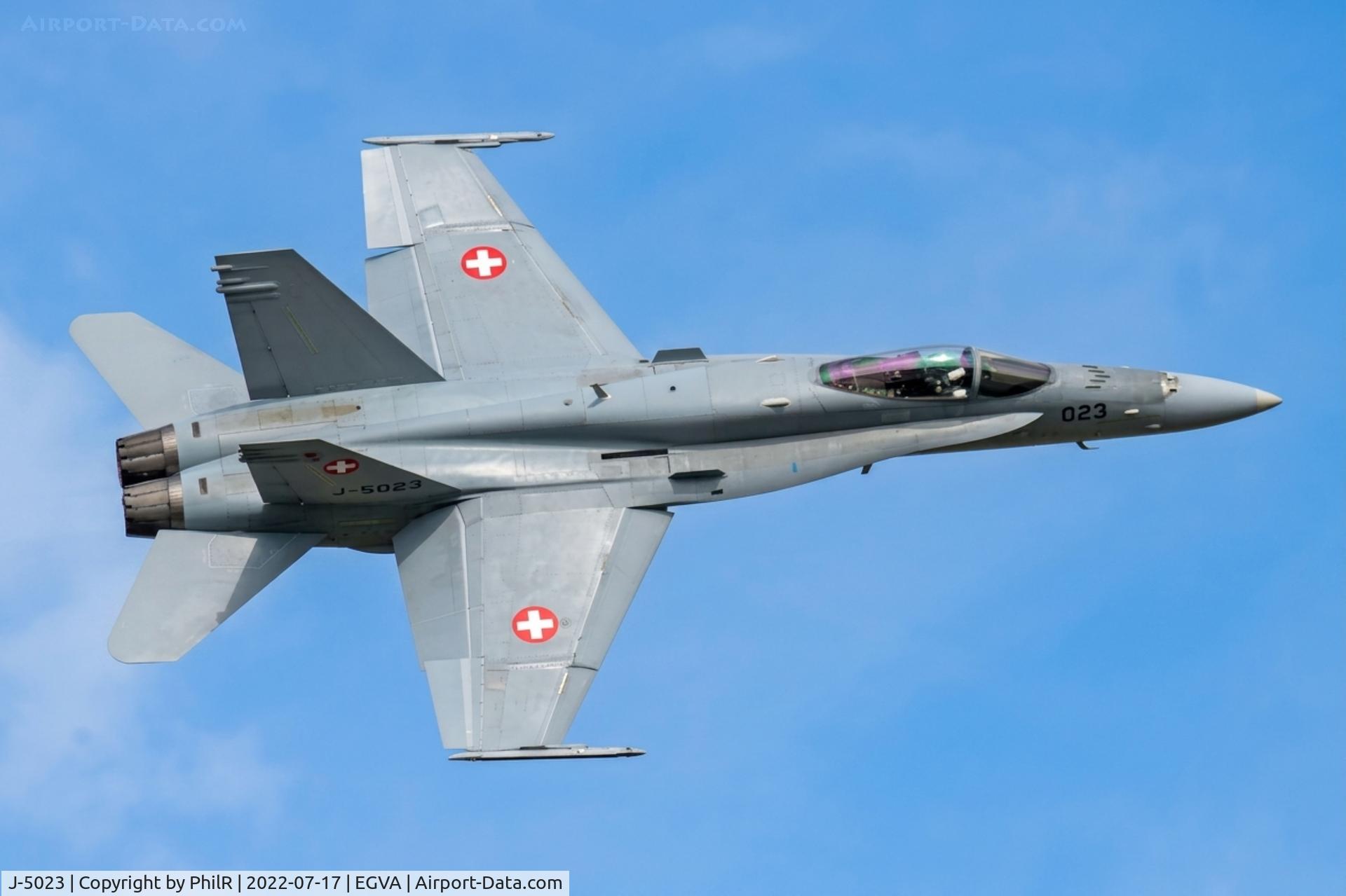J-5023, McDonnell Douglas F/A-18C Hornet, c/n 1372/SFC023, J-5023 McDonnell Douglas FA-18C Hornet Swiss Air Force RIAT RAF Fairford 