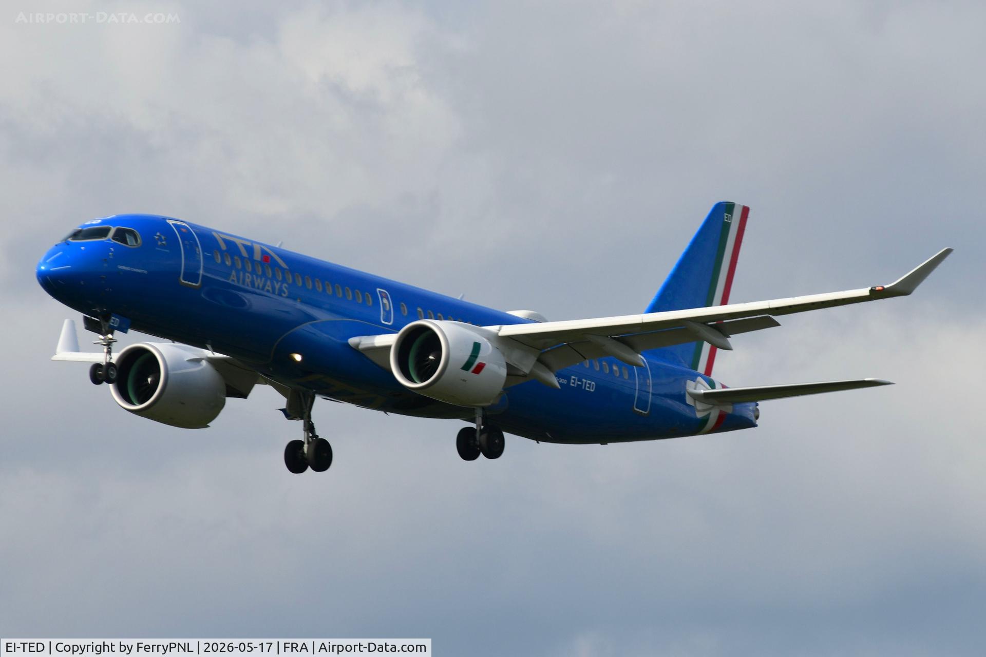 EI-TED, 2025 Airbus A220-300, c/n 55419, ITA A223 landing