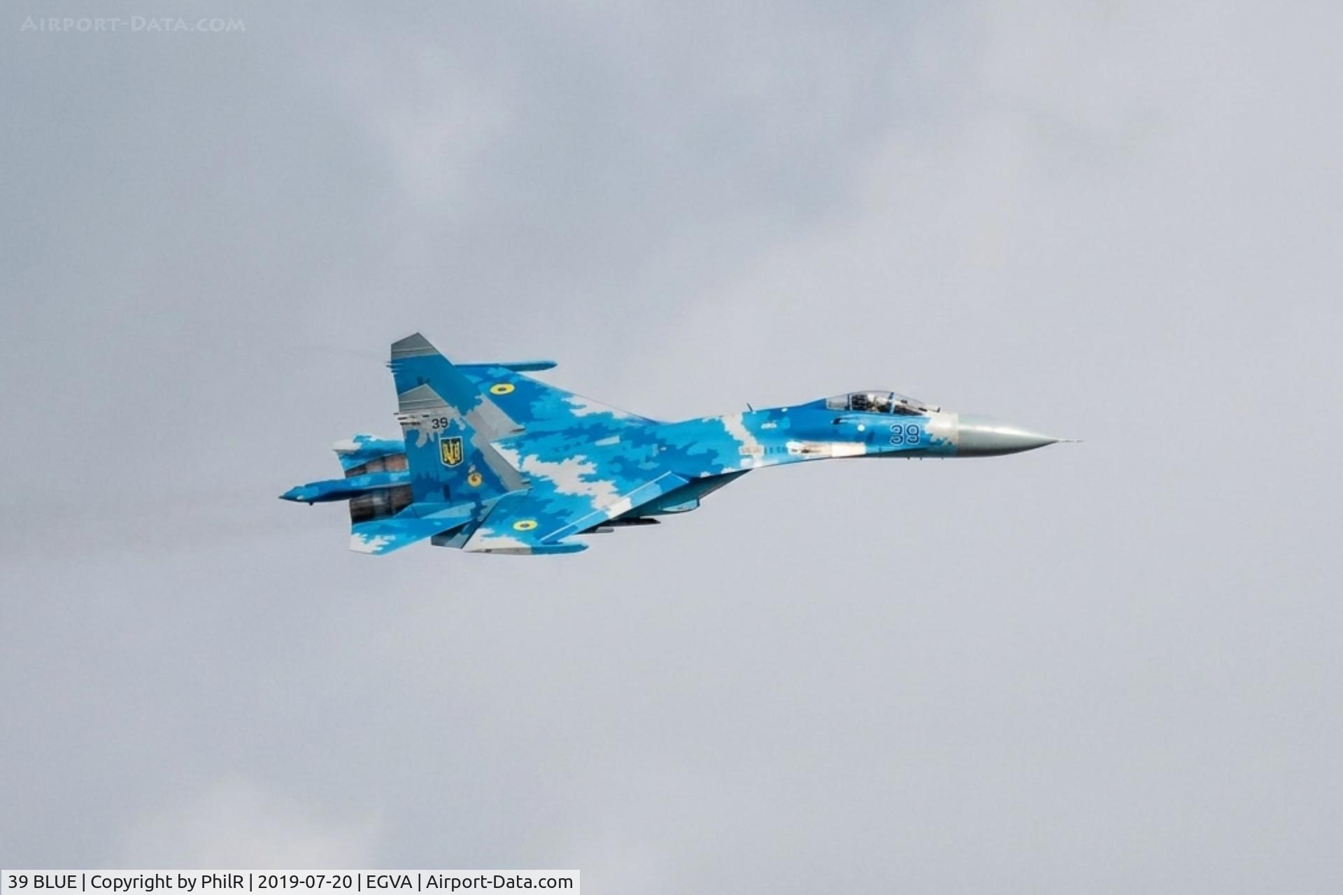 39 BLUE, 1977 Sukhoi Su-27, c/n 36911035818, 39 Sukhoi Su-27P1M Flanker UkrAF RIAT Fairford 


