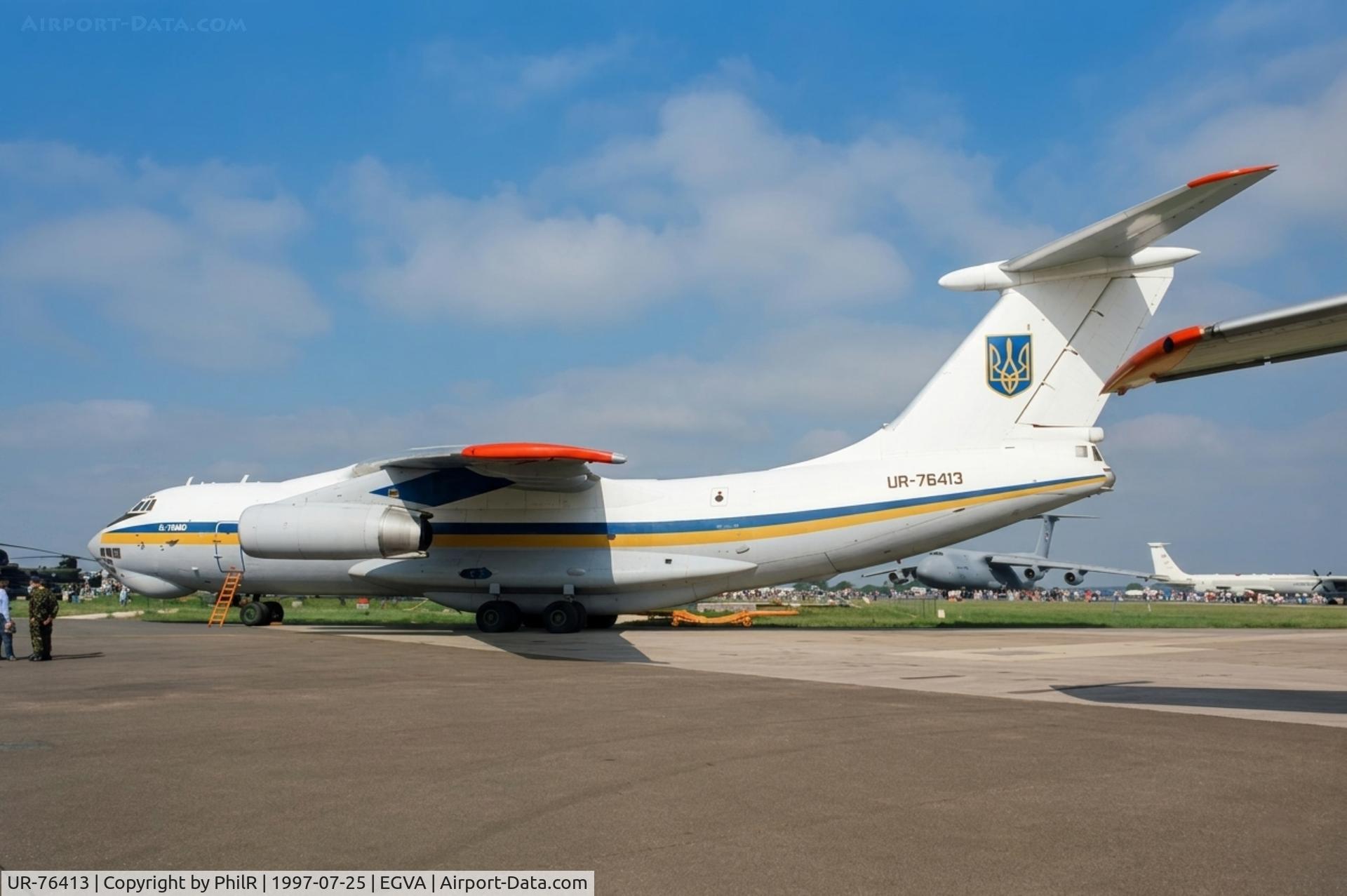 UR-76413, 1991 Ilyushin IL-76MD, c/n 1013407215, UR-76413 1991 Ilyushin Il-76MD Candid UkraiianAF RIAT
