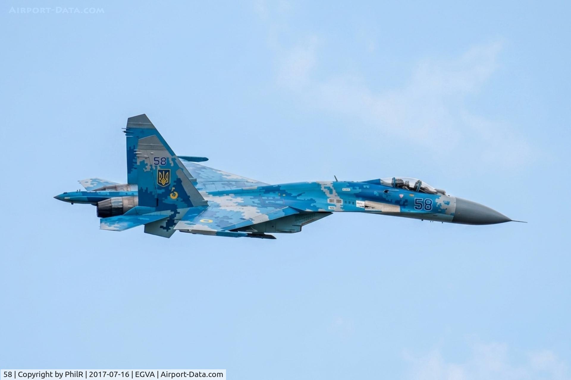 58, 1991 Sukhoi Su-27P Flanker B, c/n 36911035612, 58 Sukhoi Su-27P UkrainianAF RIAT 
