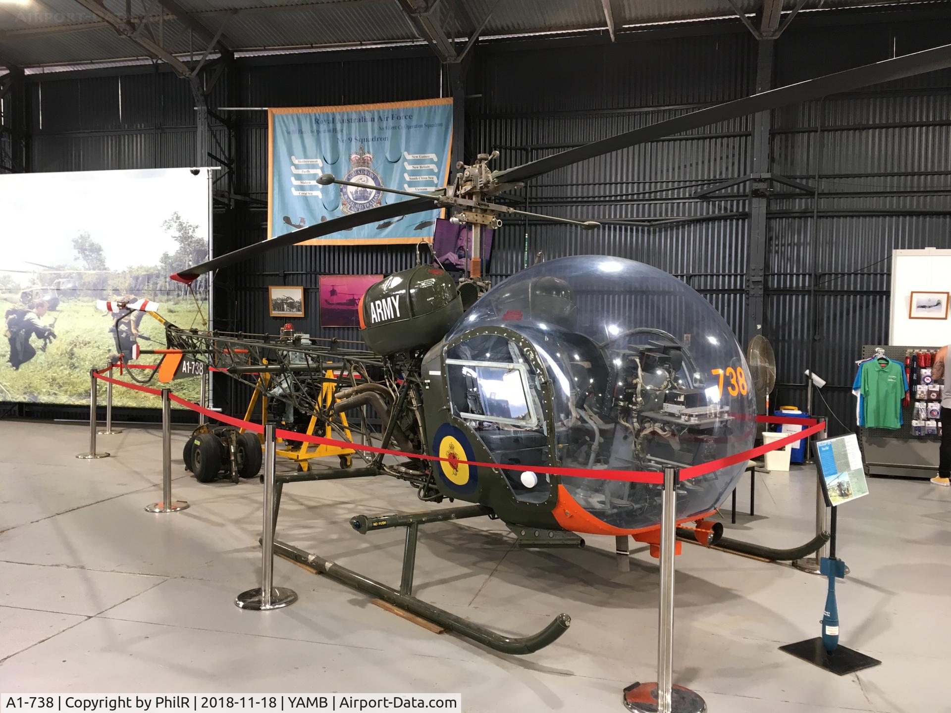 A1-738, Bell 47G-3B-1 Sioux, c/n 7418, A1-738 1968 Bell 47G-3B-1 Sioux RAAF Amberley 
