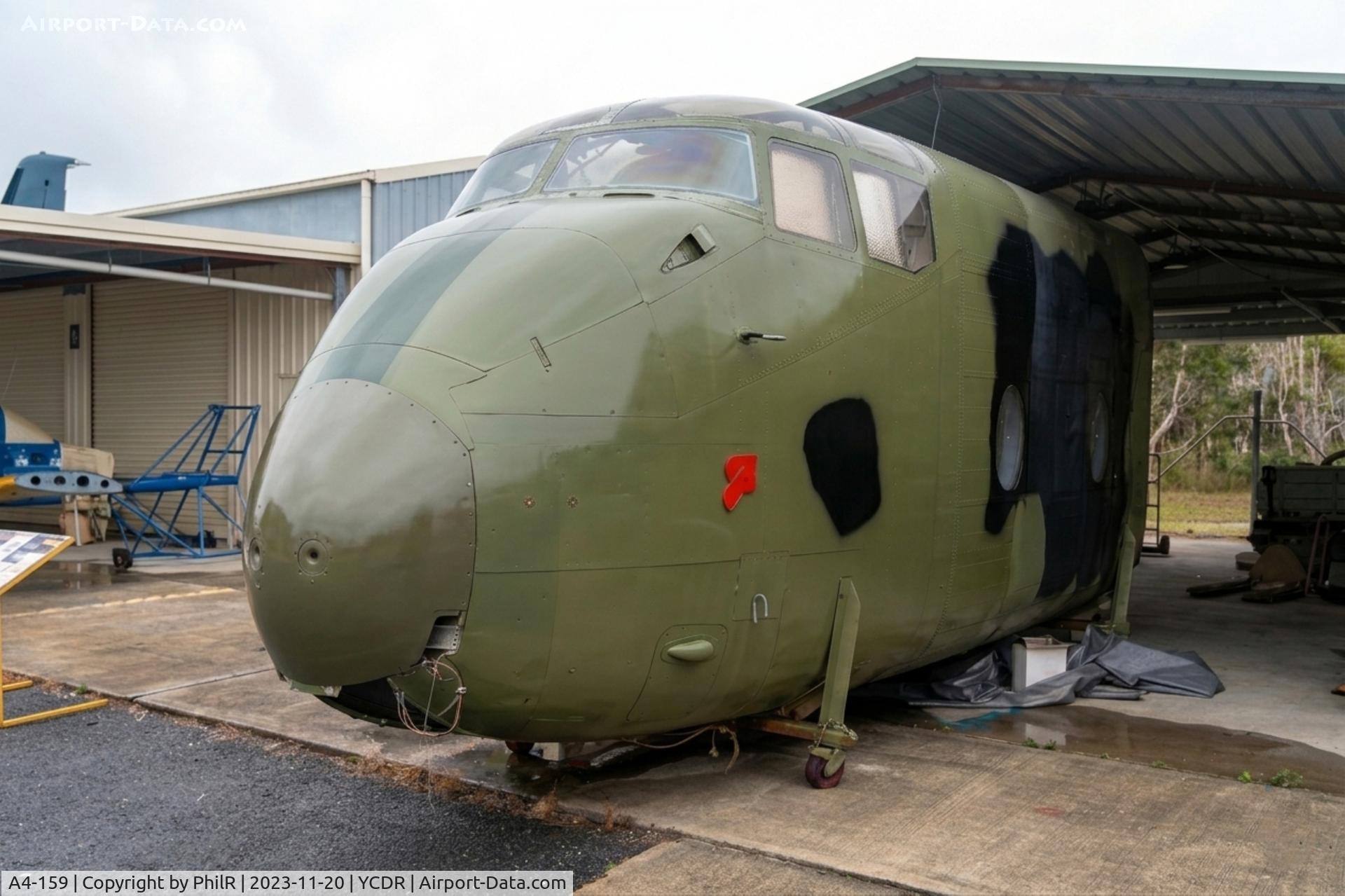 A4-159, De Havilland Canada DHC-4, c/n 159, A4-159 1964 DHC 4 Caribou forward fuselage only QAM Caloundra (2).JPG