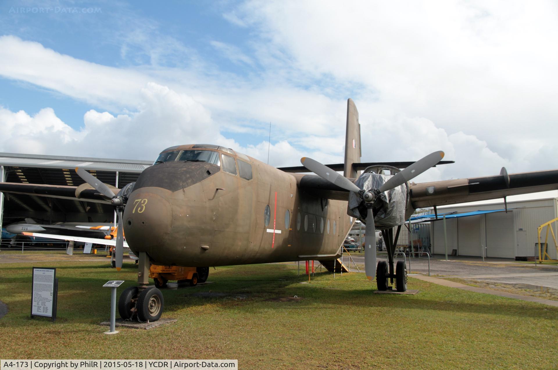 A4-173, 1964 De Havilland Canada DHC-4A Caribou, c/n 173, A4-173 1964 DHC-4 Caribou RAAF QAM Caloundra

