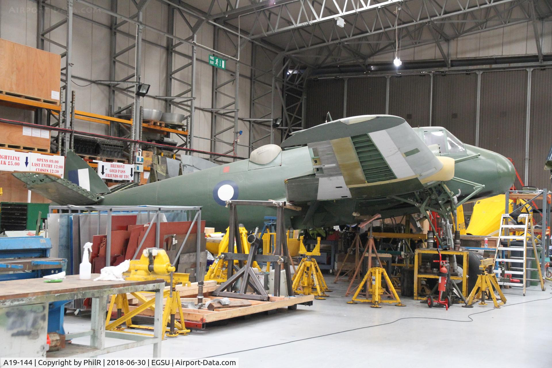 A19-144, Bristol 156 Beaufighter Mk. XI, c/n Not found A19-144, A19-144 (JM135) 1943 Bristol Beaufighter Xlc RAAF Duxford
