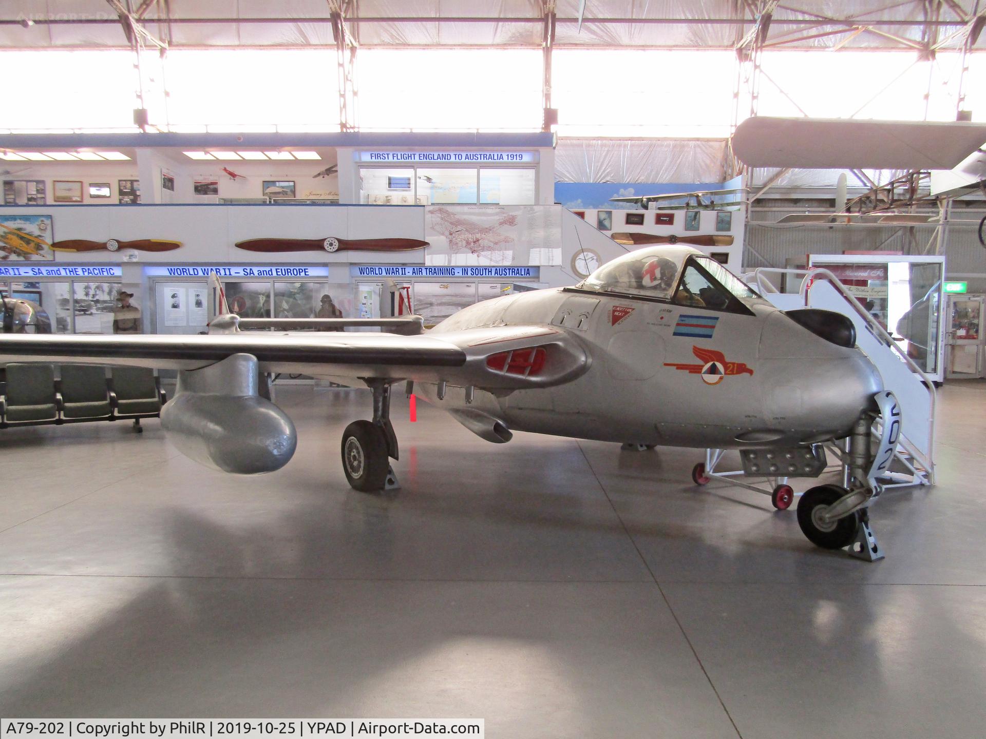 A79-202, De Havilland Australia DH-100 Vampire FB.31, c/n DHA4039, A79-202 1951 DH-100 Vampire FB.31 RAAF SAAM Port Adelaide 
