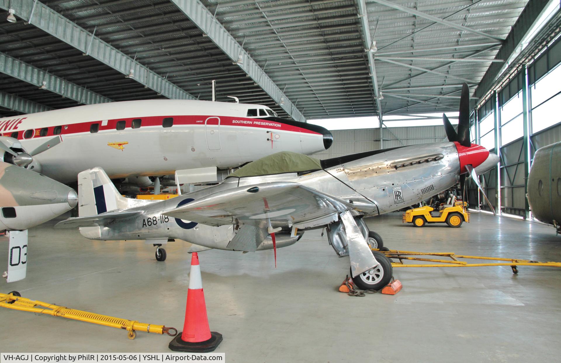 VH-AGJ, 1948 Commonwealth CA-18 Mustang 21, c/n 1443, A68-118 1948 CAC CA-18 Mustang Mk lll RAAF HARS Illawarra 
