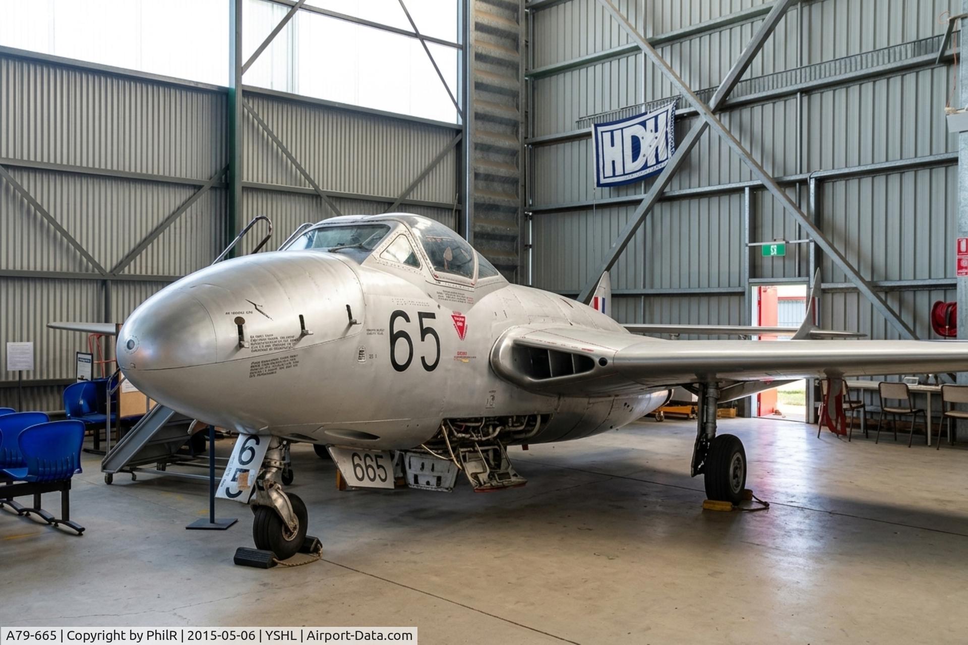 A79-665, De Havilland Australia DH-115 Vampire T.35, c/n DHA4187, A79-665 1959 DH115 Vampire T35A RAAF HARS Illawarra 
