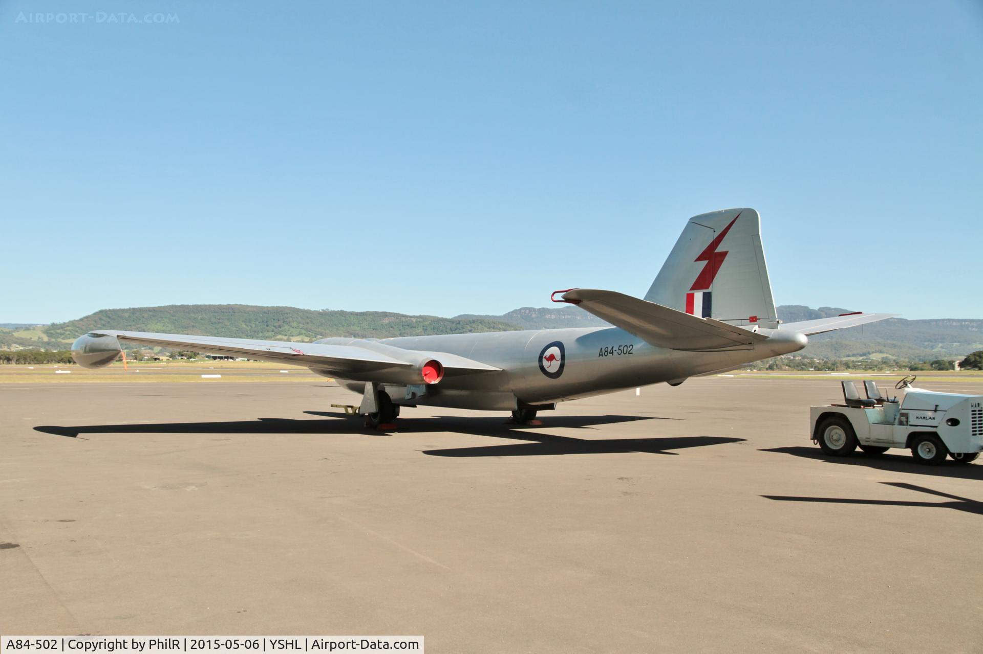 A84-502, 1955 Commonwealth CA-25 Winjeel, c/n CA25-05, A84-502 (WT392) 1956 EE Canberra T4 RAAF HARS Illawarra 
