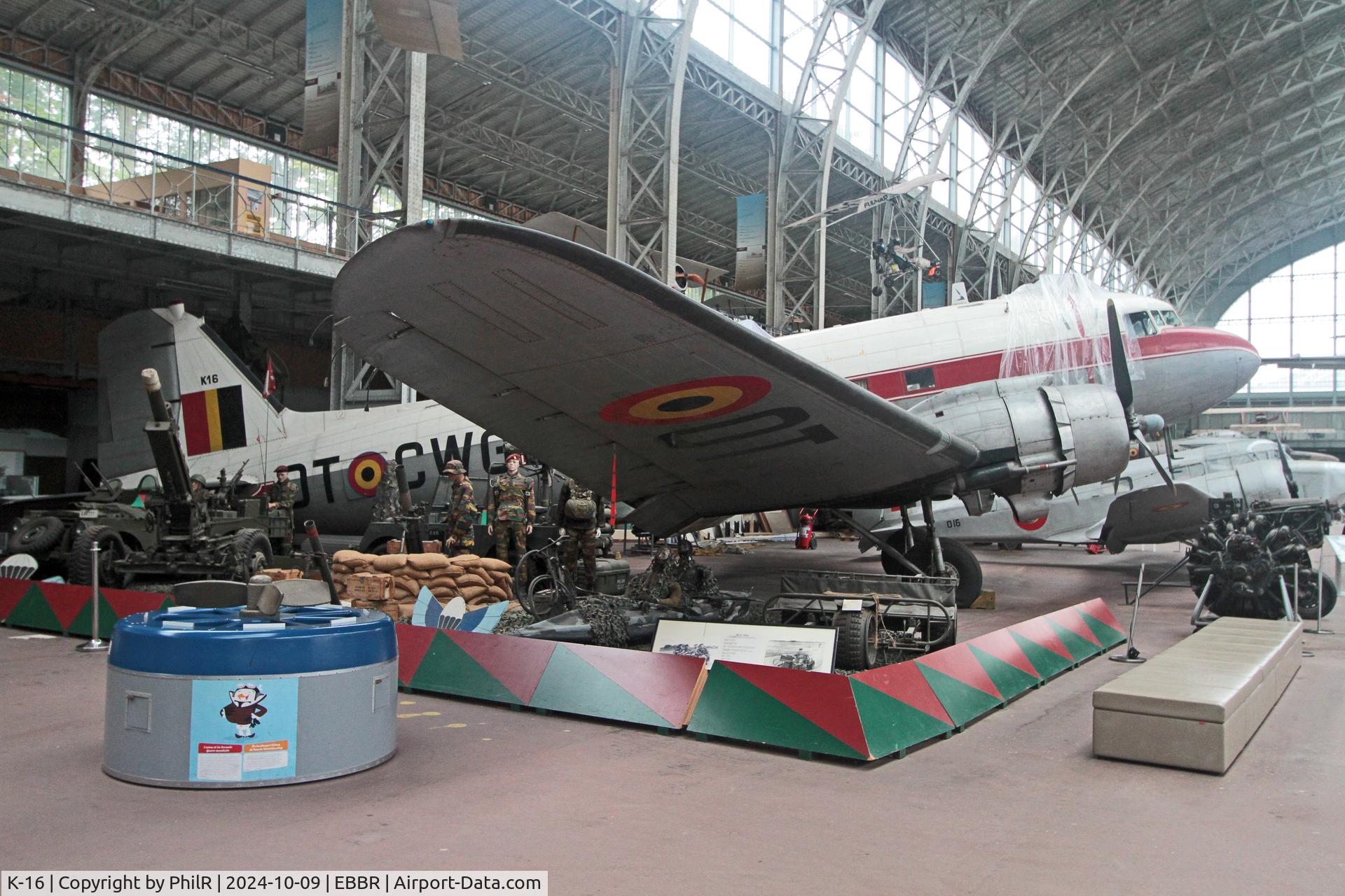 K-16, 1943 Douglas C-47B-1-DL Skytrain, c/n 20823, OT-CWG K-16 (43-16357) 1944 Douglas C-47B Musée de l'Air de Bruxelles(1).JPG