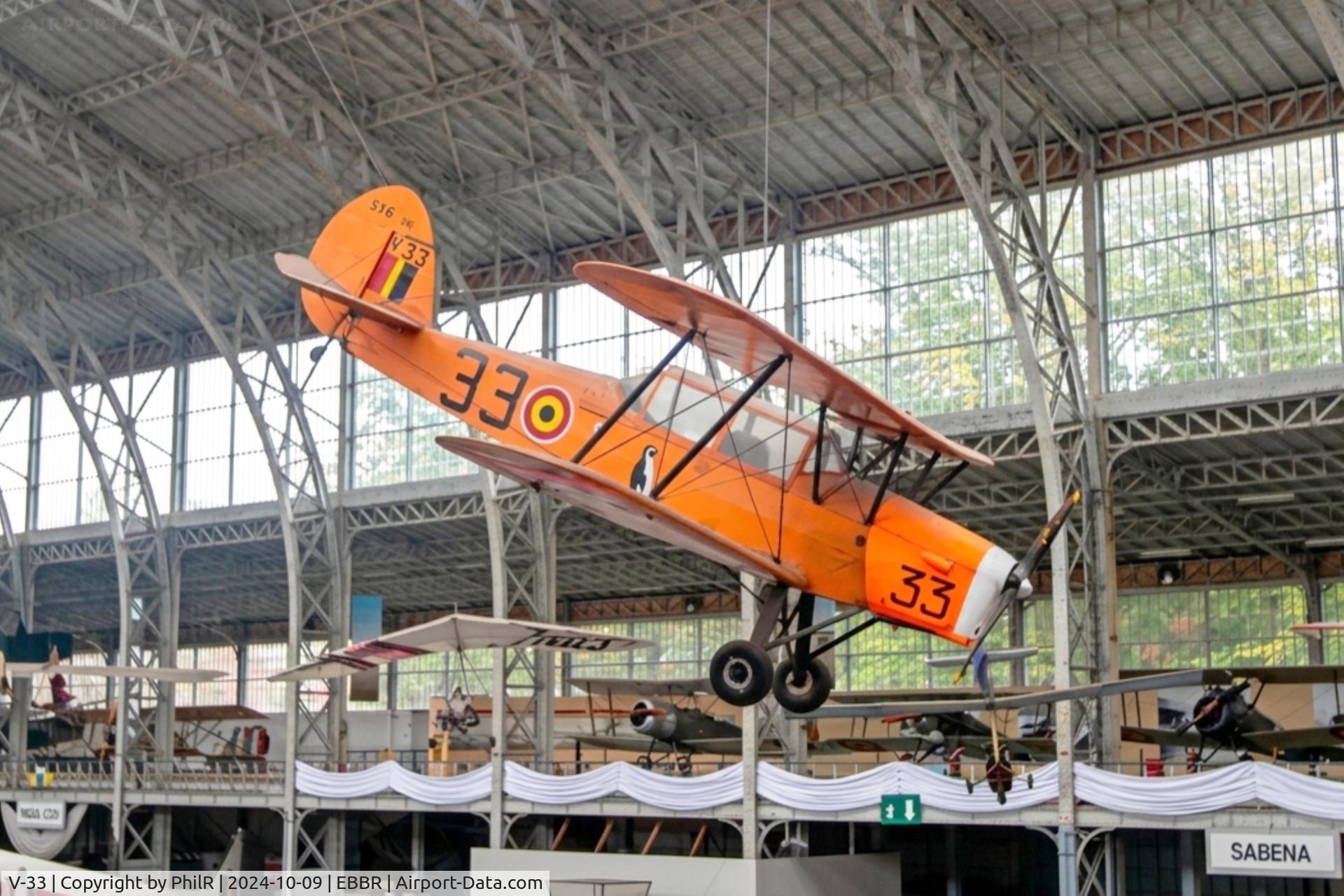 V-33, Stampe-Vertongen SV-4B, c/n 1175, V-33 1952 Stampe & Vertongen SV-4B Musée de l'Air de Bruxelles 