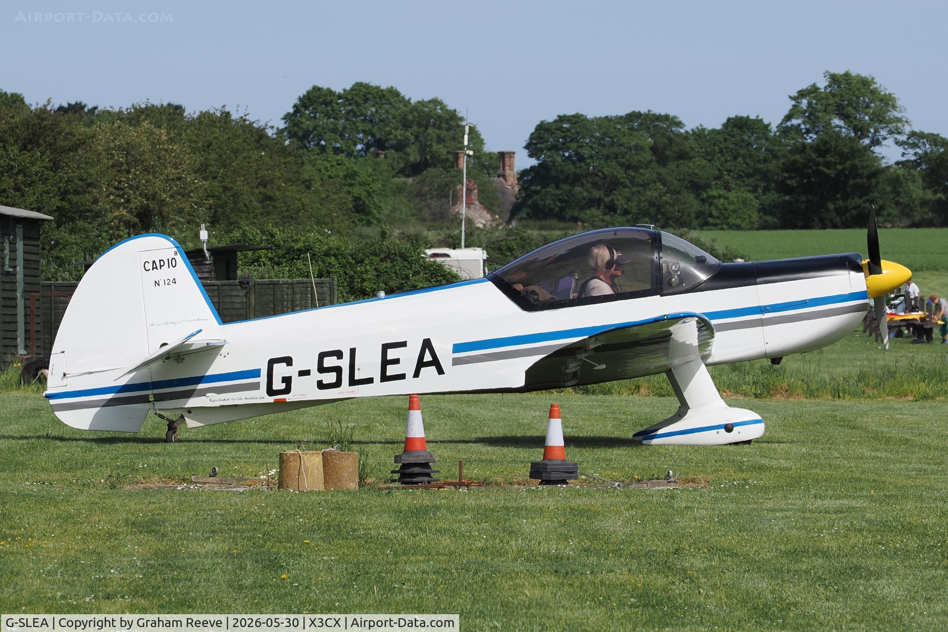 G-SLEA, 1980 Mudry CAP-10B, c/n 124, Just landed at Northrepps.