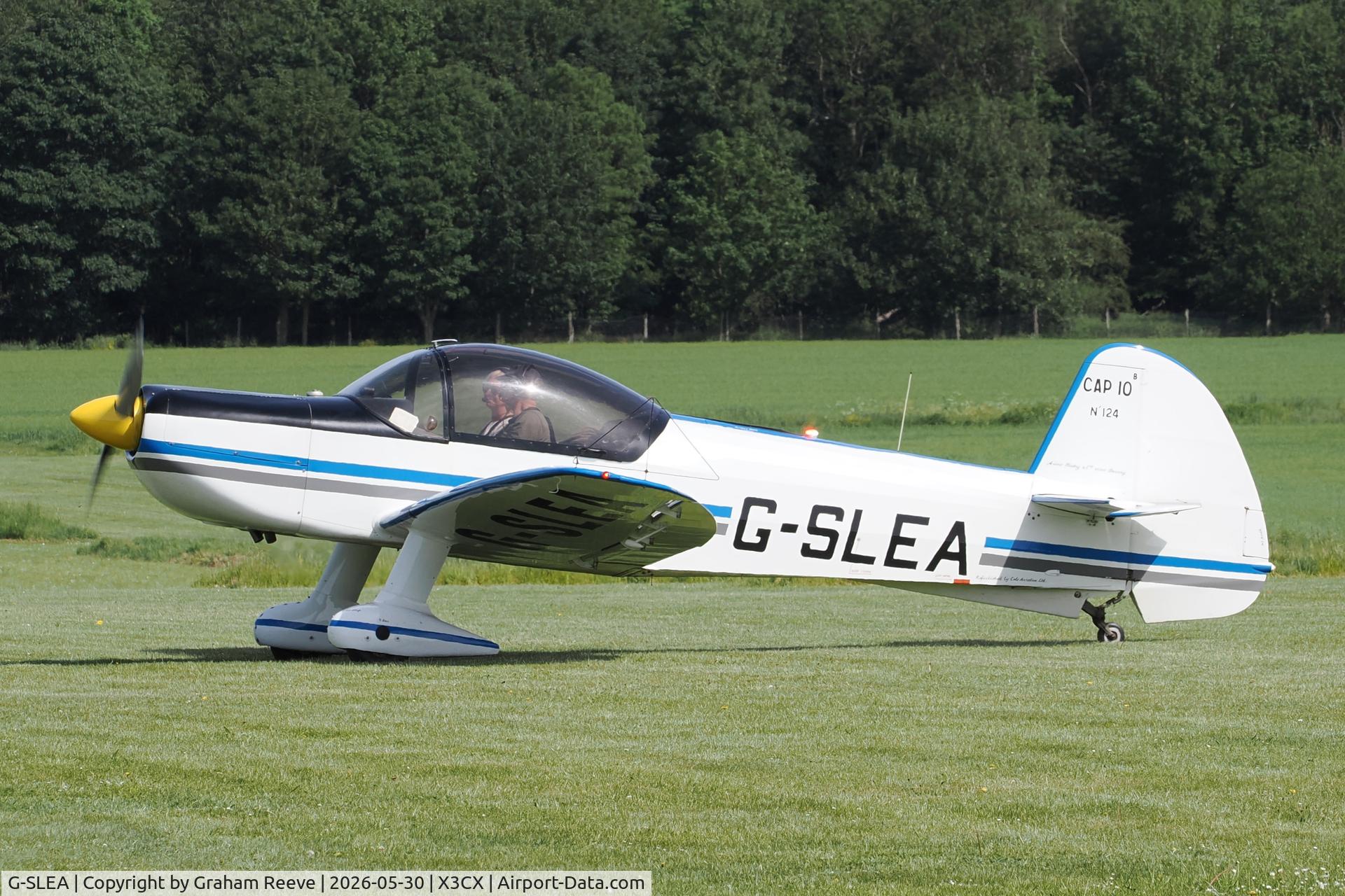 G-SLEA, 1980 Mudry CAP-10B, c/n 124, Just landed at Northrepps.