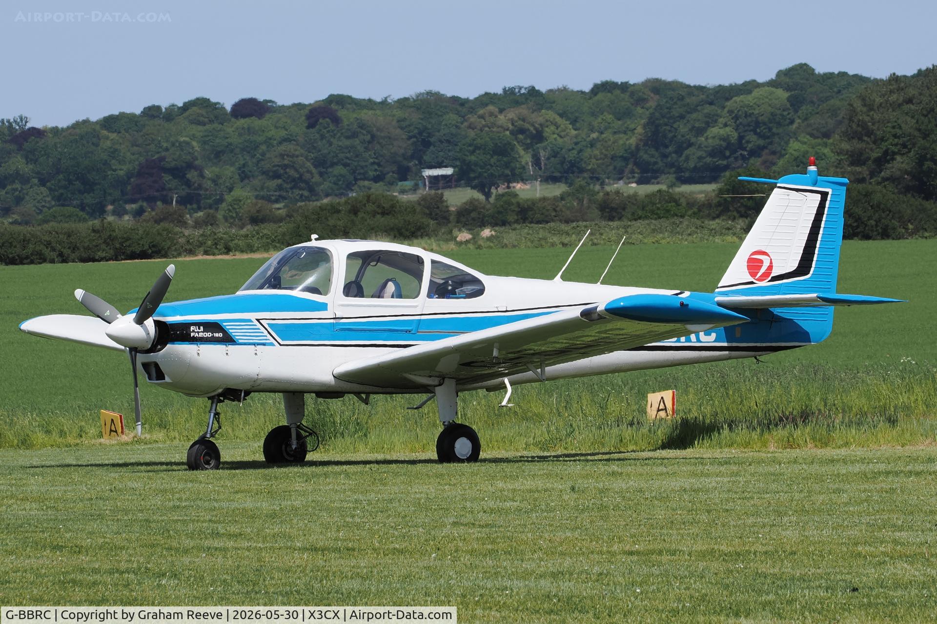 G-BBRC, 1973 Fuji FA-200-180 Aero Subaru, c/n 235, Just landed at Northrepps.