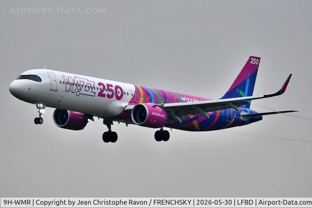 9H-WMR, Airbus A321-271 NX, c/n 12932, Rome (FCO)	Bordeaux (BOD)	W46199 /  Wizz Air (250th Aircraft Livery)