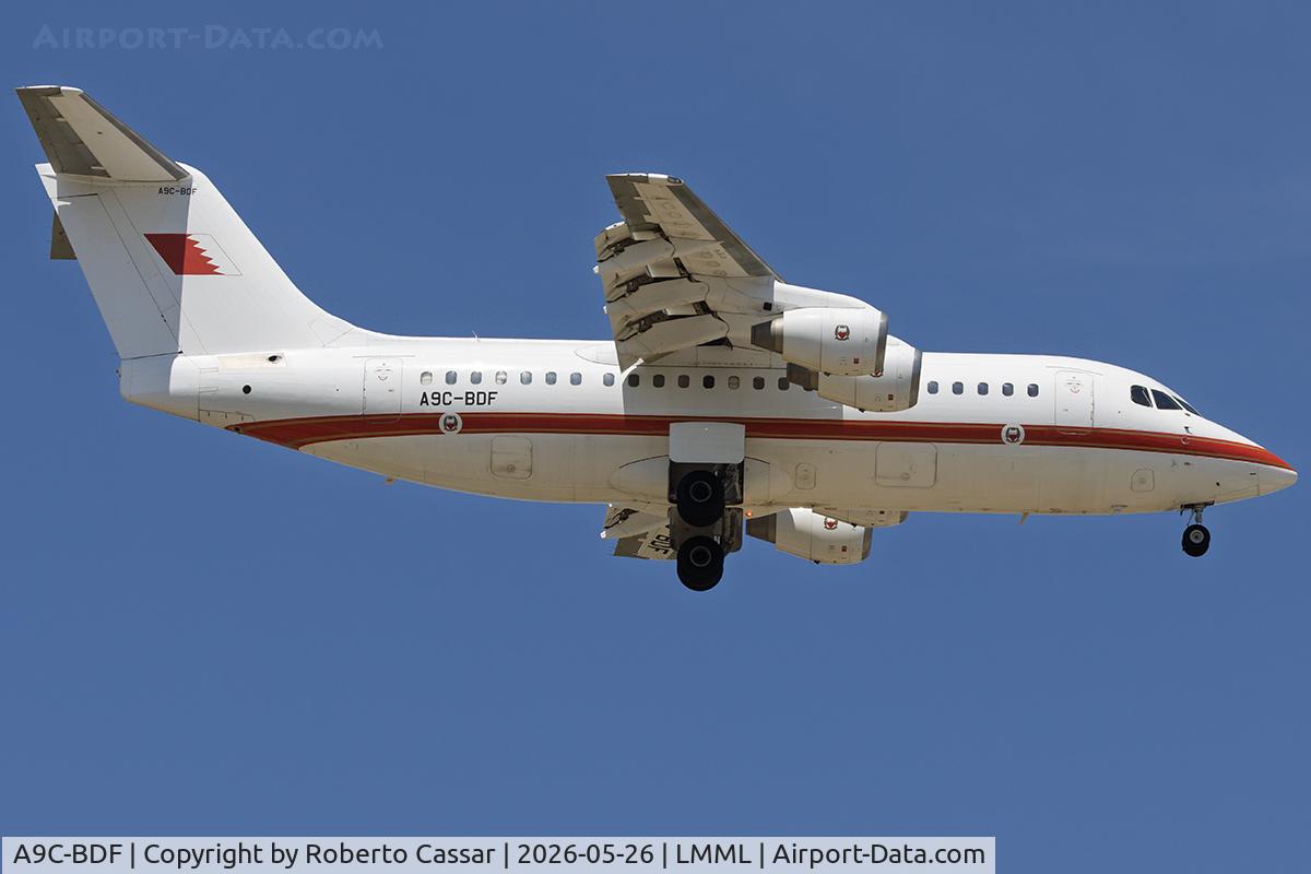 A9C-BDF, 2001 BAe Avro 146-RJ85, c/n E.2390, Runway 13