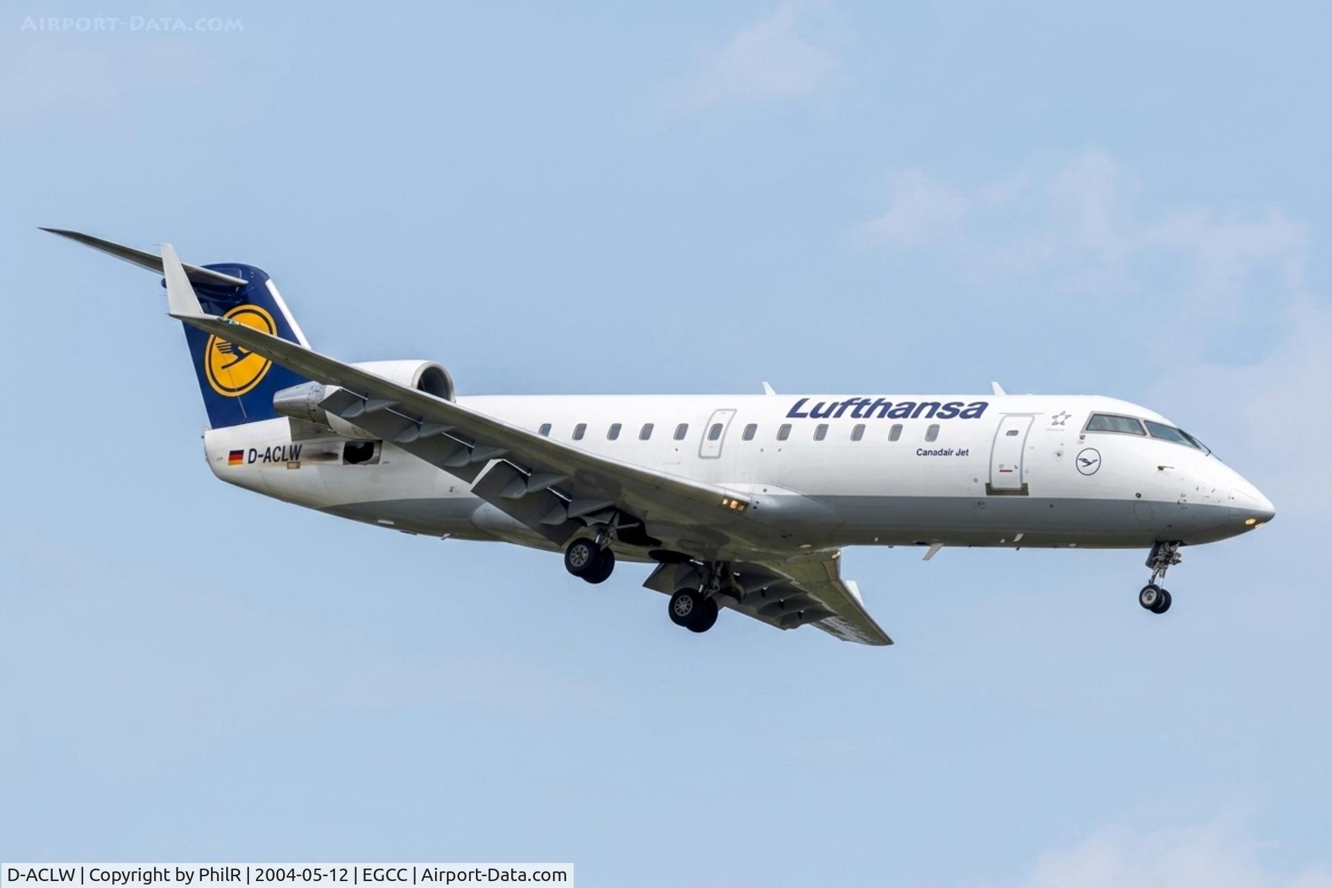 D-ACLW, 1996 Canadair CRJ-200LR (CL-600-2B19), c/n 7114, D-ACLW 1996 CRJ200 Lufthansa MAN 
