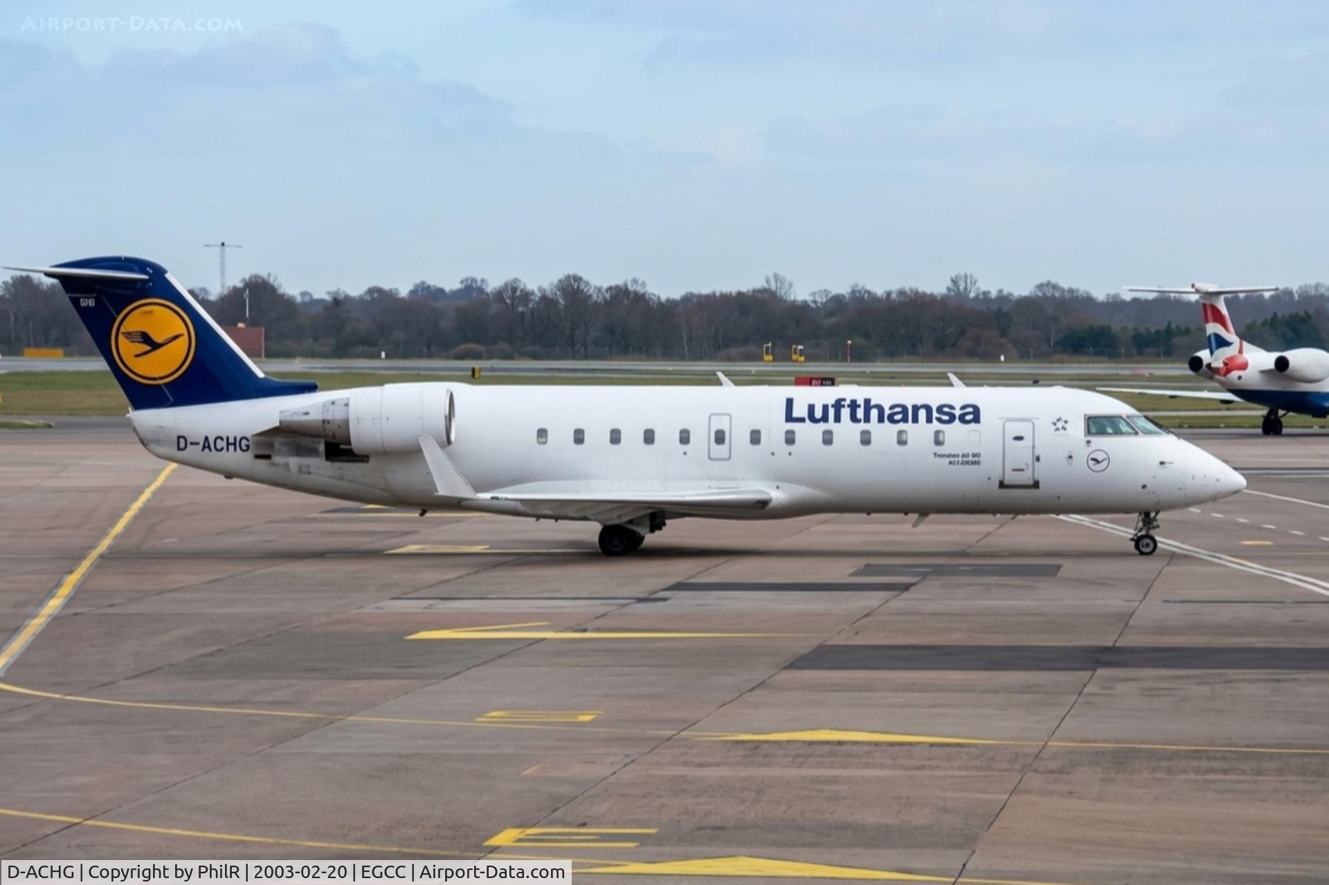 D-ACHG, 2000 Bombardier CRJ-200ER (CL-600-2B19), c/n 7439, D-ACHG 2000 Bombardier CRJ200 Lufthansa MAN 
