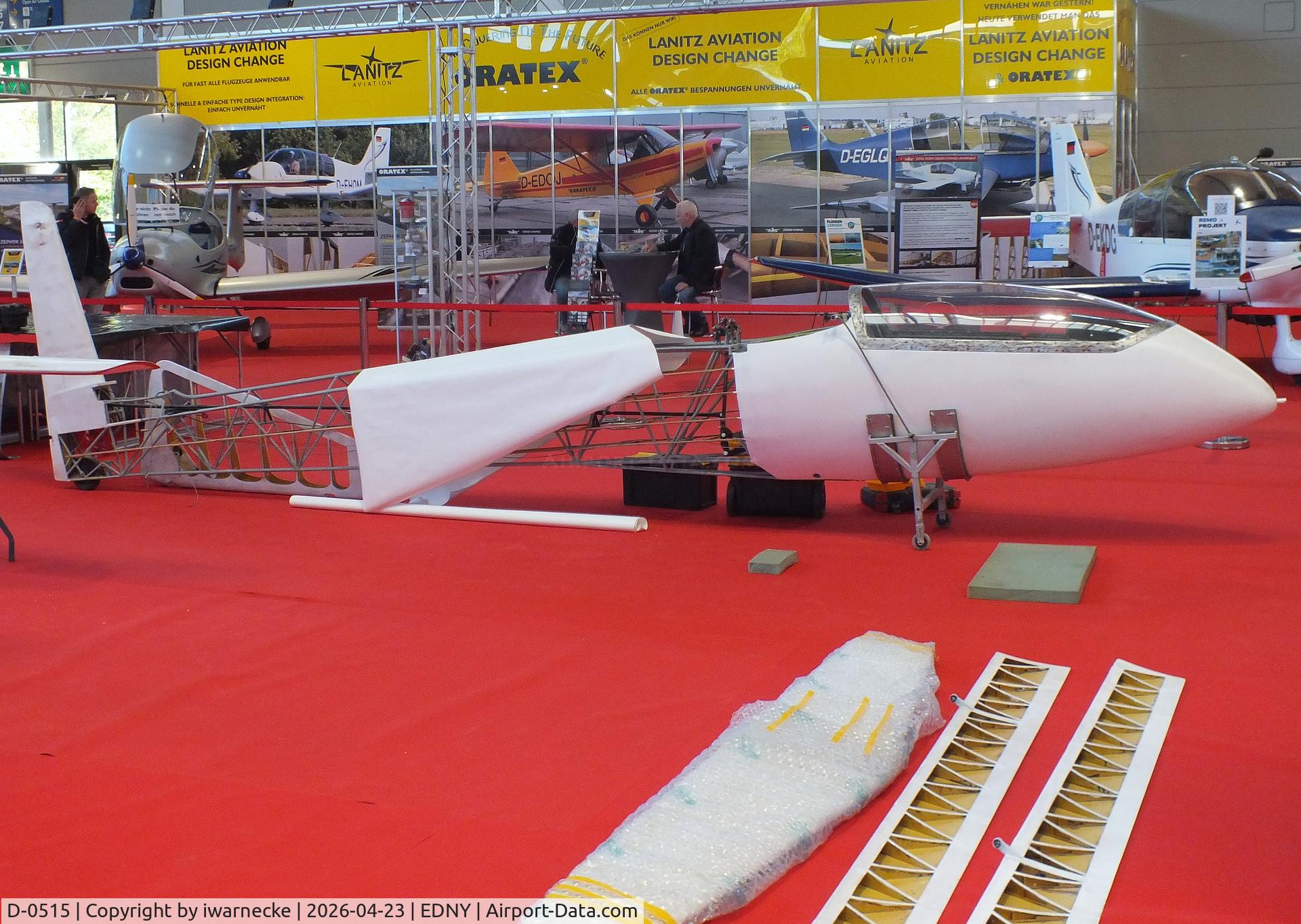 D-0515, 1962 Scheibe Zugvogel IIIB, c/n 1067, Scheibe Zugvogel III B in the process of receiving a new outer skin of Oratex at the AERO 2026, Friedrichshafen