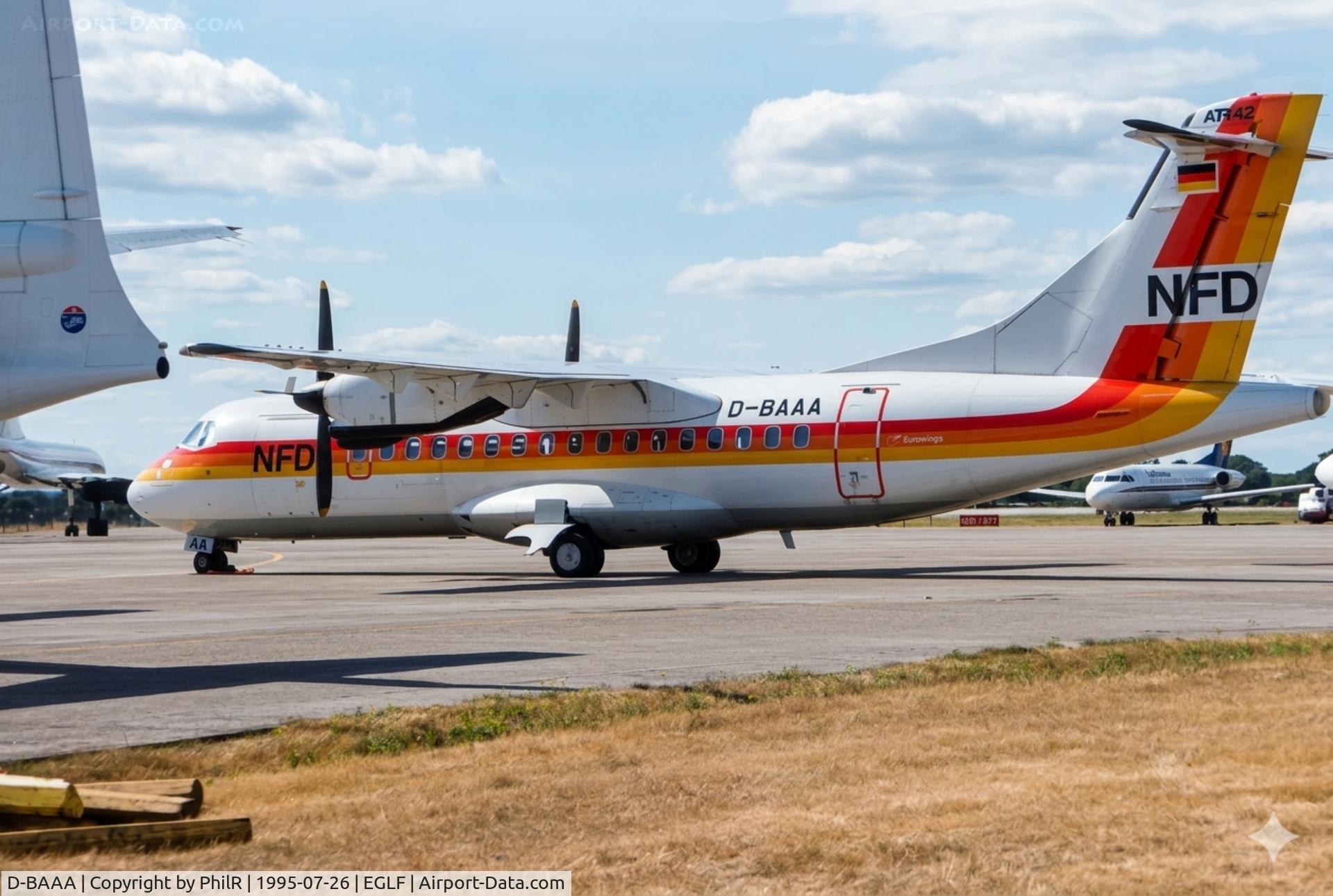 D-BAAA, 1986 ATR 42-300, c/n 011, D-BAAA 1986 ATR72-400 NFD IAT 