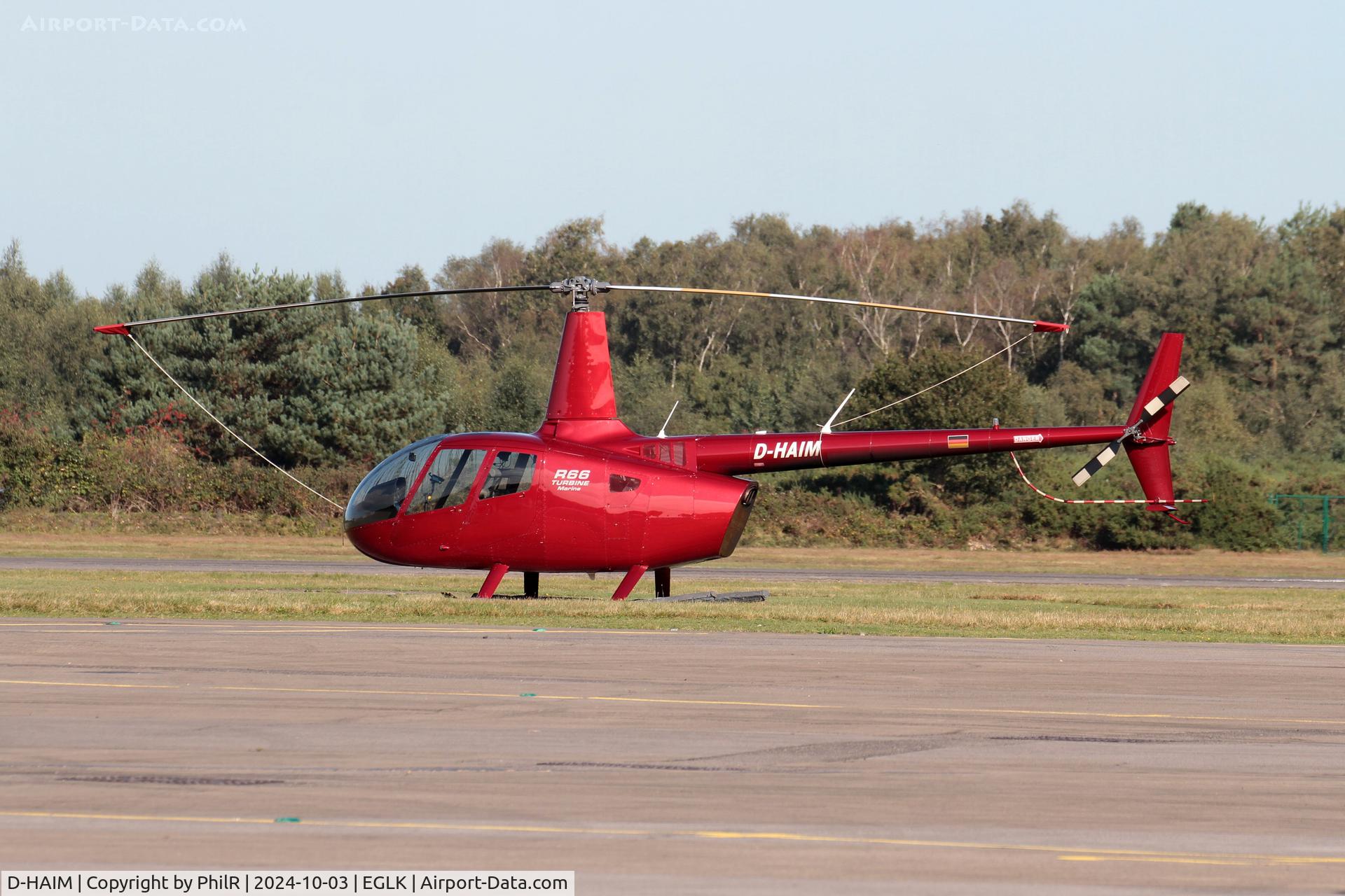 D-HAIM, 2018 Robinson R66, c/n 0879, D-HAIM 2018 Robinson R66 Turbine Marine Blackbushe 